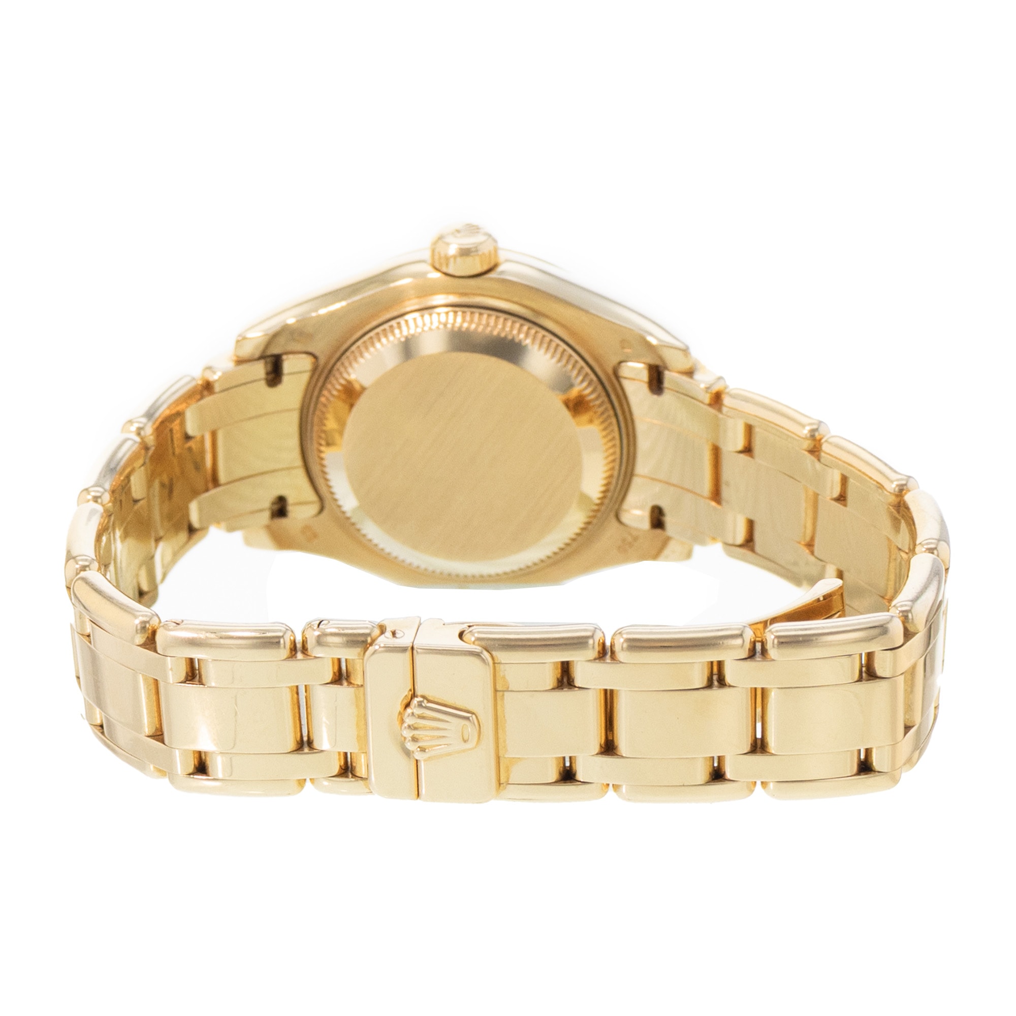 Rolex Pearlmaster 80318 29mm MOP Diamond Dial Yellow Gold Oyster Ladies Watch