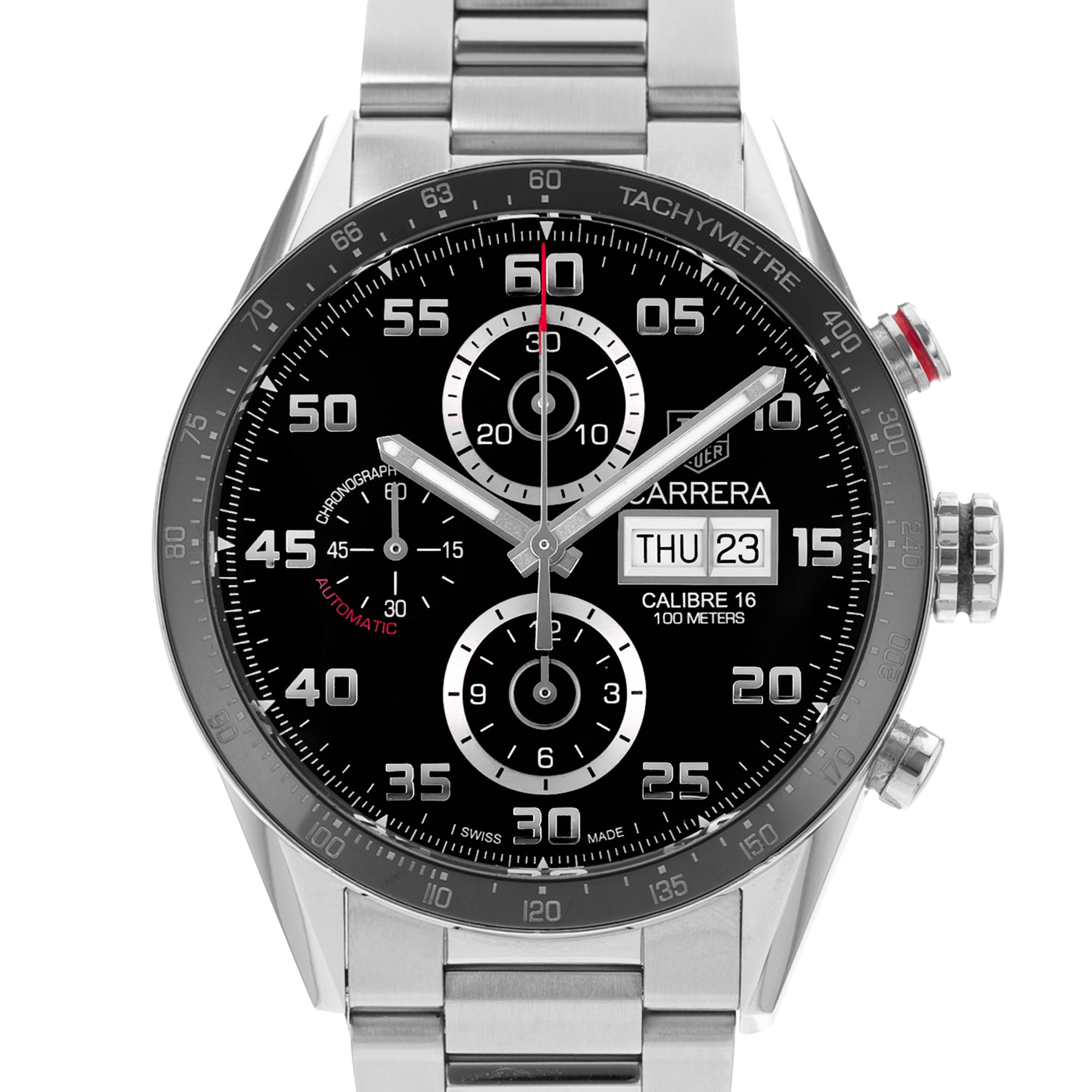 TAG Heuer Carrera Calibre 16 CV2A1R.BA0799 43mm Black Arabic Steel Box Card 2018