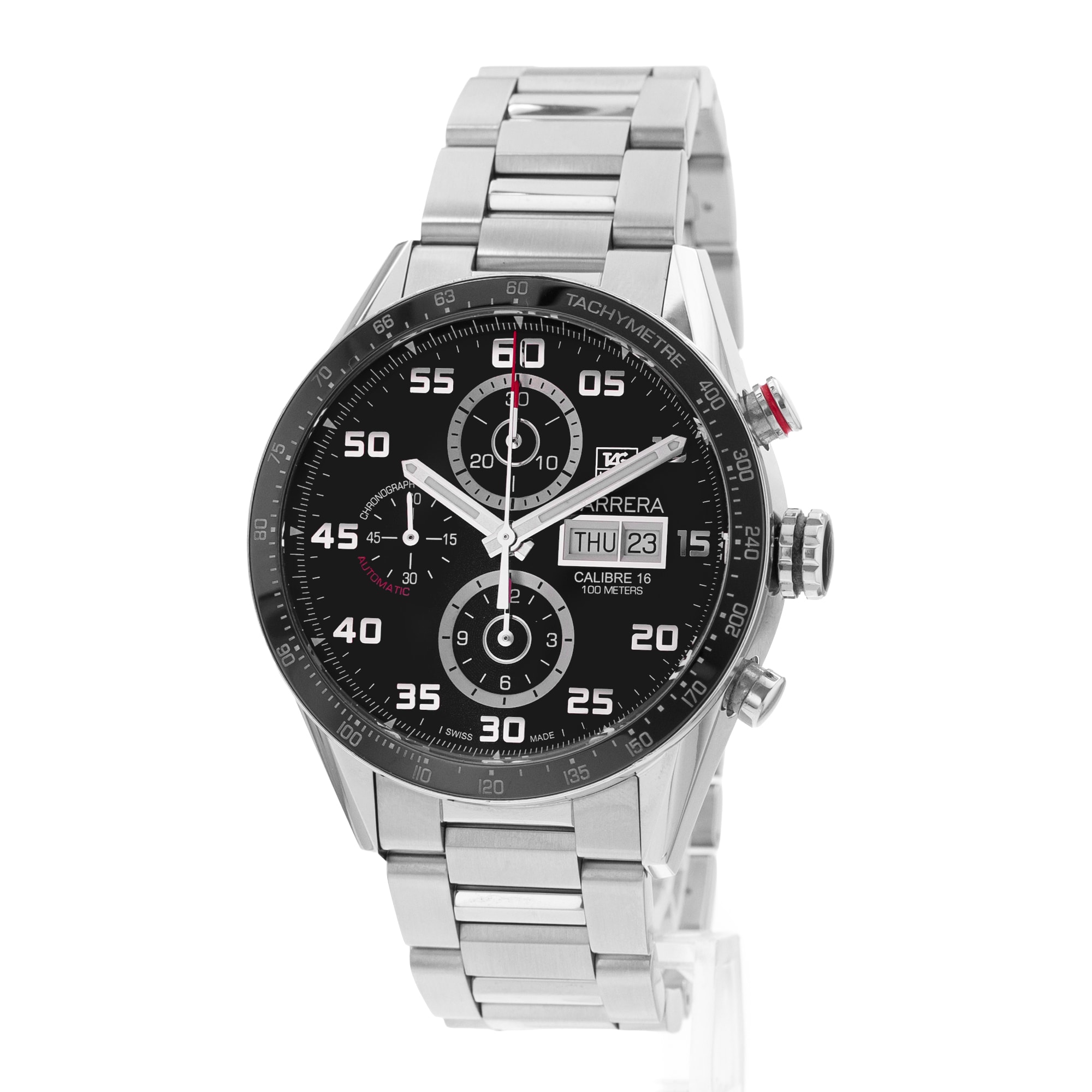 TAG Heuer Carrera Calibre 16 CV2A1R.BA0799 43mm Black Arabic Steel Box Card 2018
