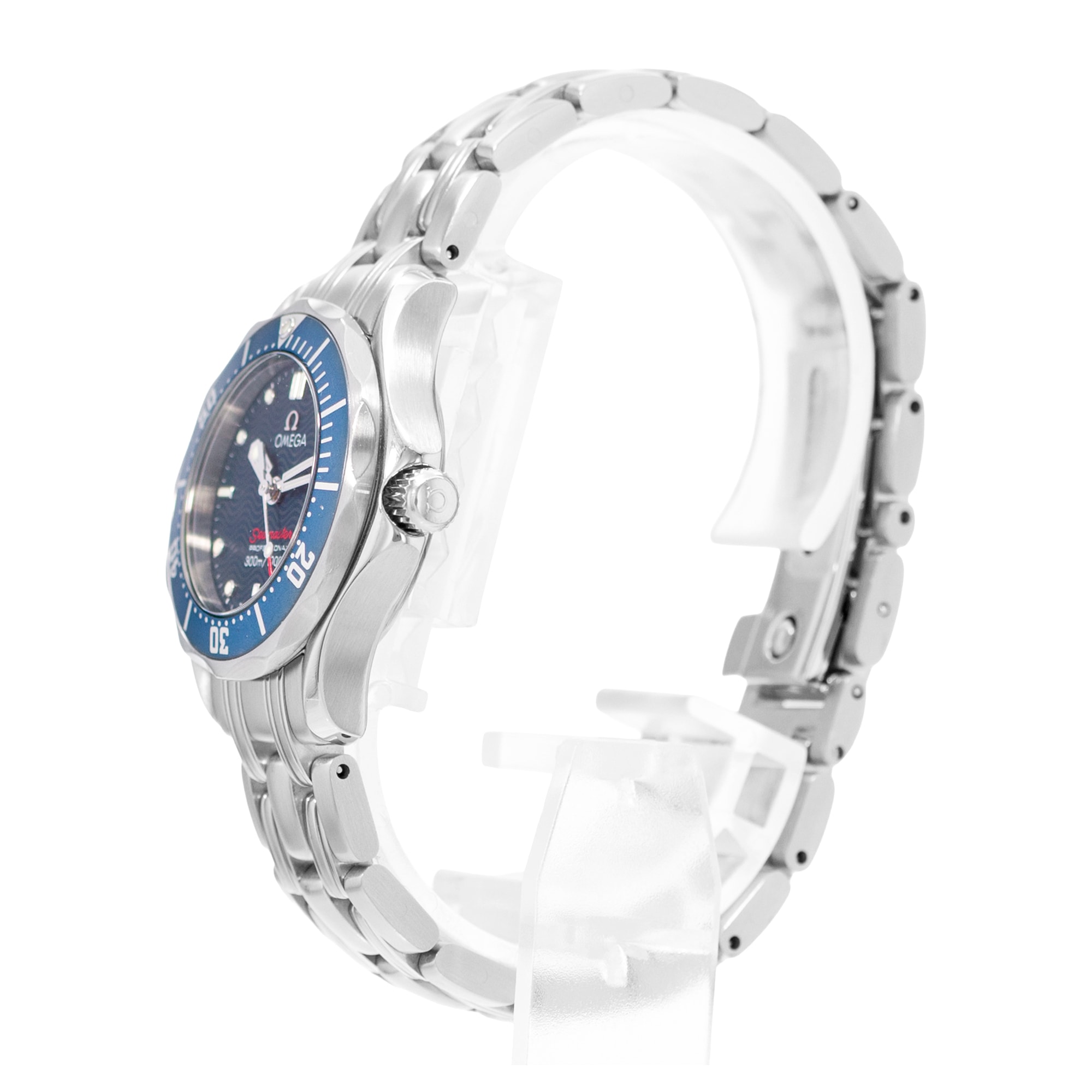 Omega Seamaster Diver 300 M 2224.80.00 28mm Blue Dial Steel Ladies Watch Box
