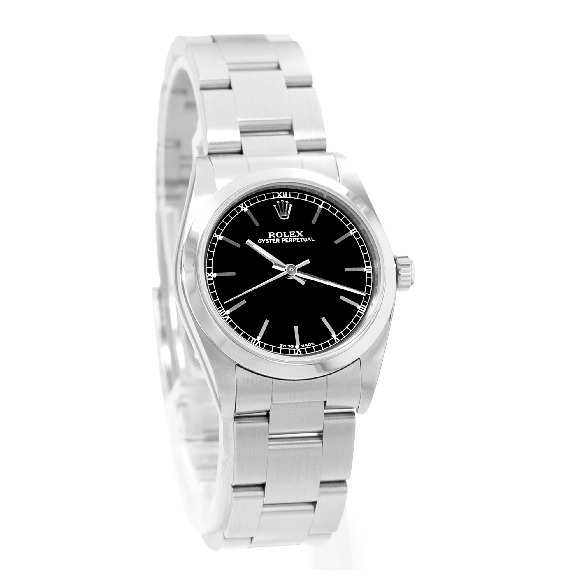 Rolex Oyster Perpetual 31 77080 Black Index Dial Steel Automatic Ladies Watch