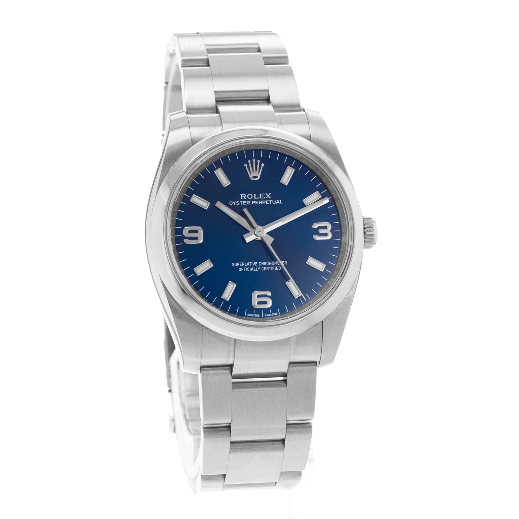 Rolex Oyster Perpetual 34 114200 Blue Arabic Steel Oyster Mens Watch Card 2020