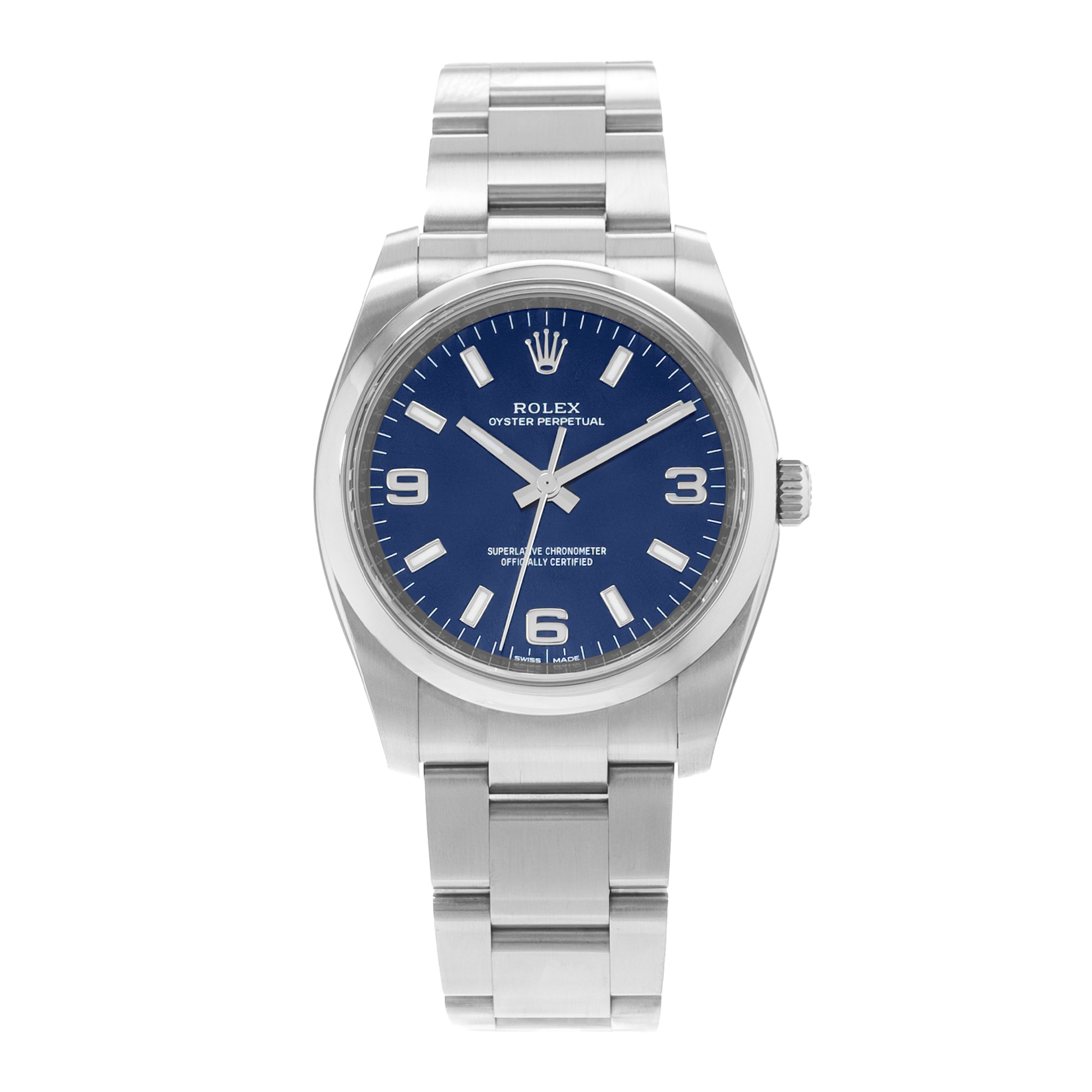 Rolex Oyster Perpetual 34 114200 Blue Arabic Steel Oyster Mens Watch Card 2020