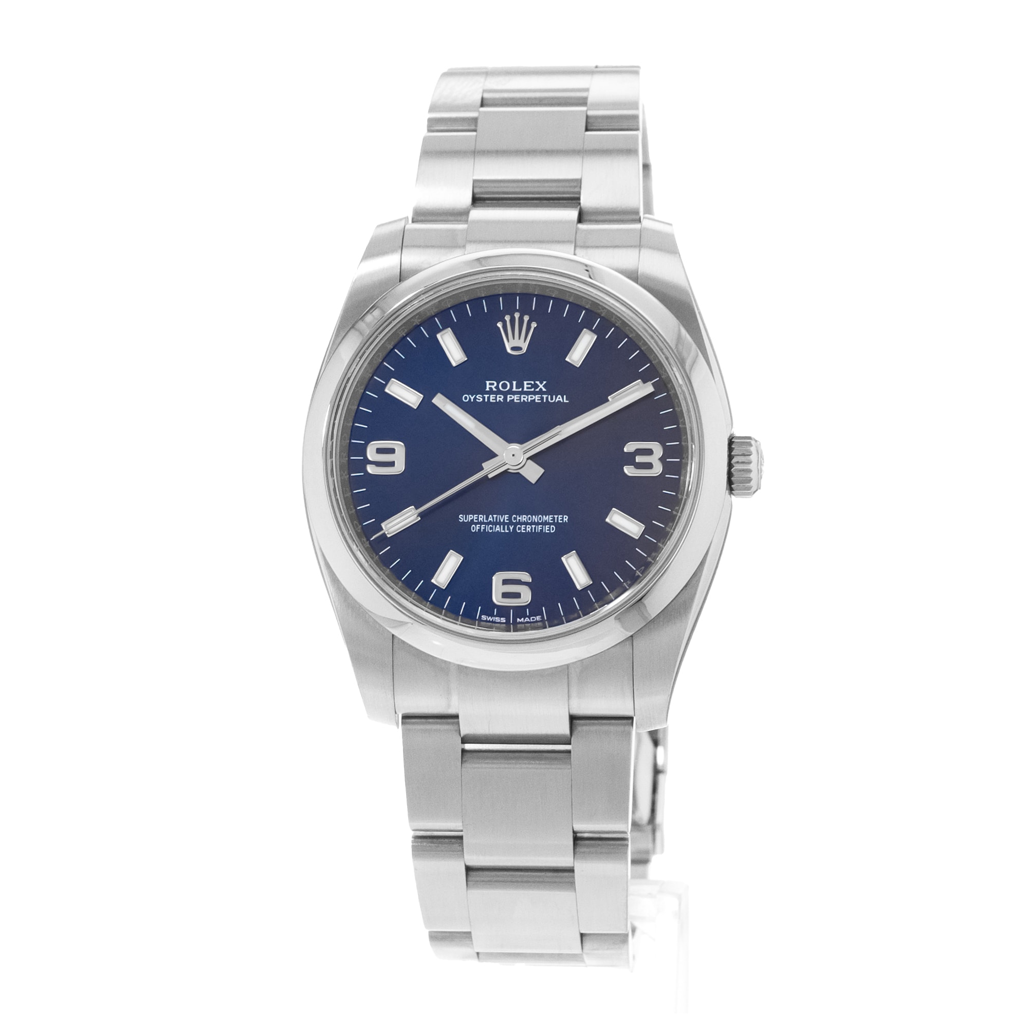 Rolex Oyster Perpetual 34 114200 Blue Arabic Steel Oyster Mens Watch Card 2020