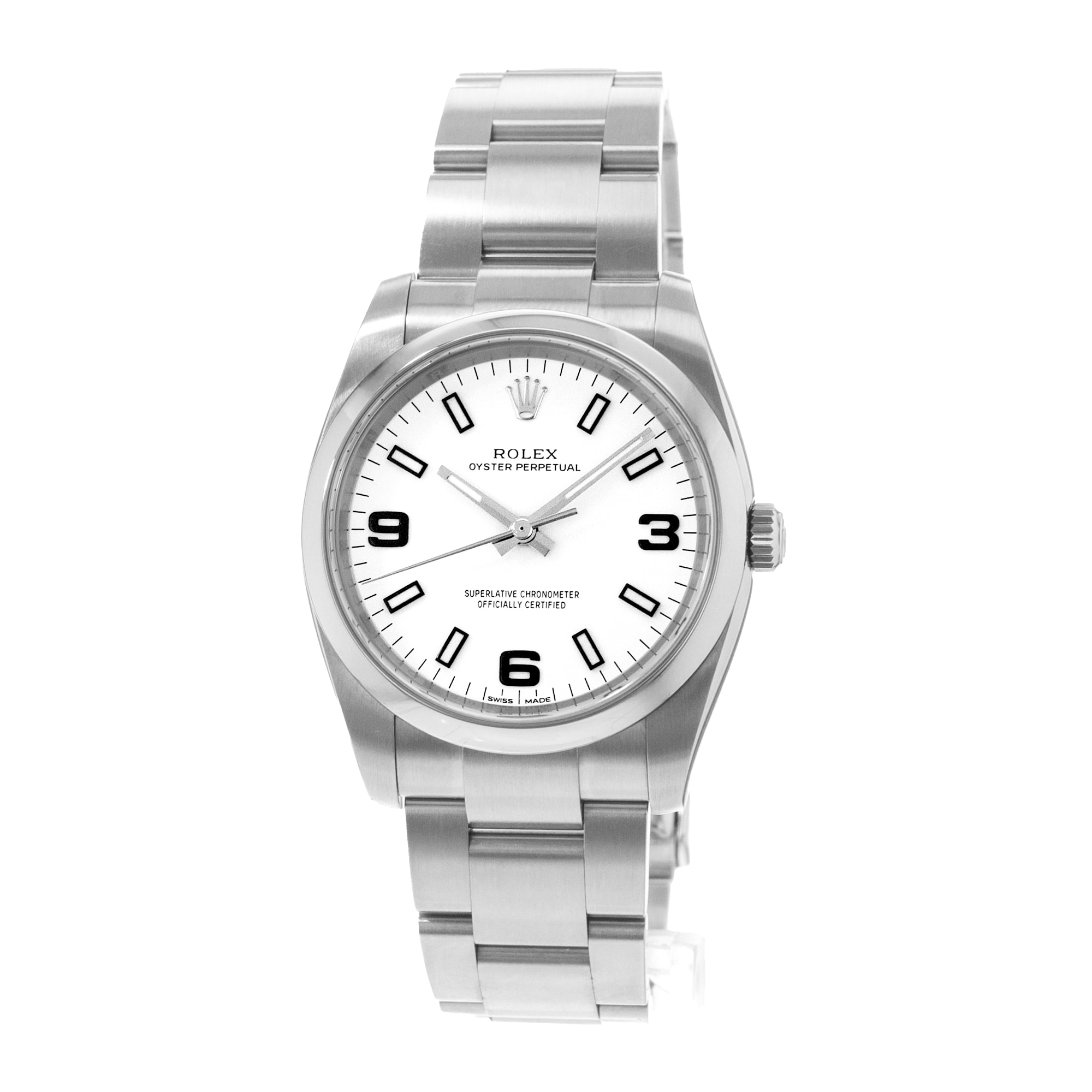Rolex Oyster Perpetual 34 114200 White Arabic Steel Oyster Mens Watch Card 2017