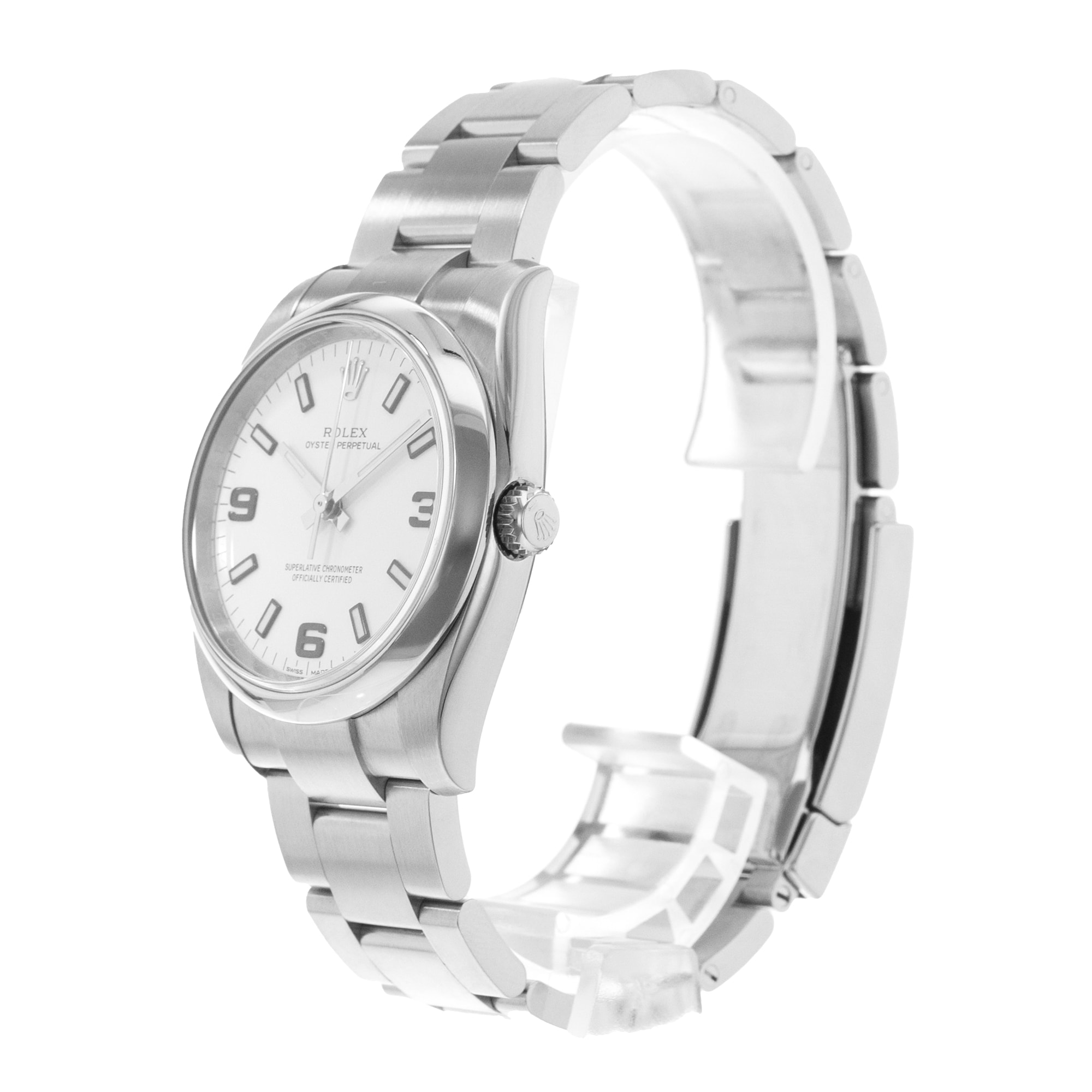 Rolex Oyster Perpetual 34 114200 White Arabic Steel Oyster Mens Watch Card 2017