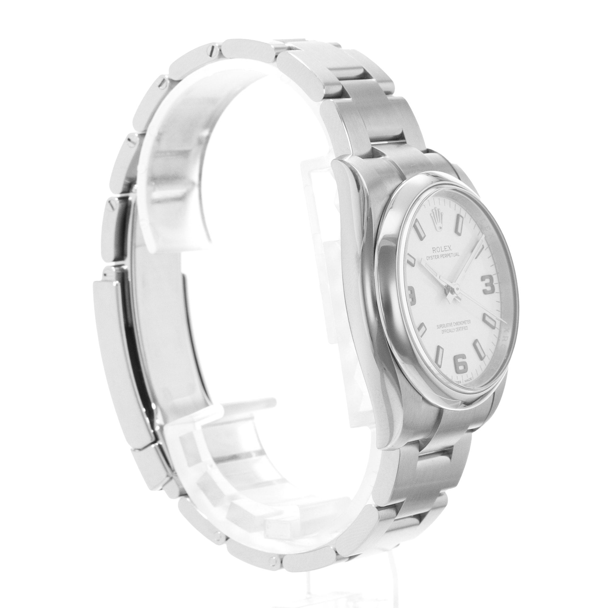 Rolex Oyster Perpetual 34 114200 White Arabic Steel Oyster Mens Watch Card 2017