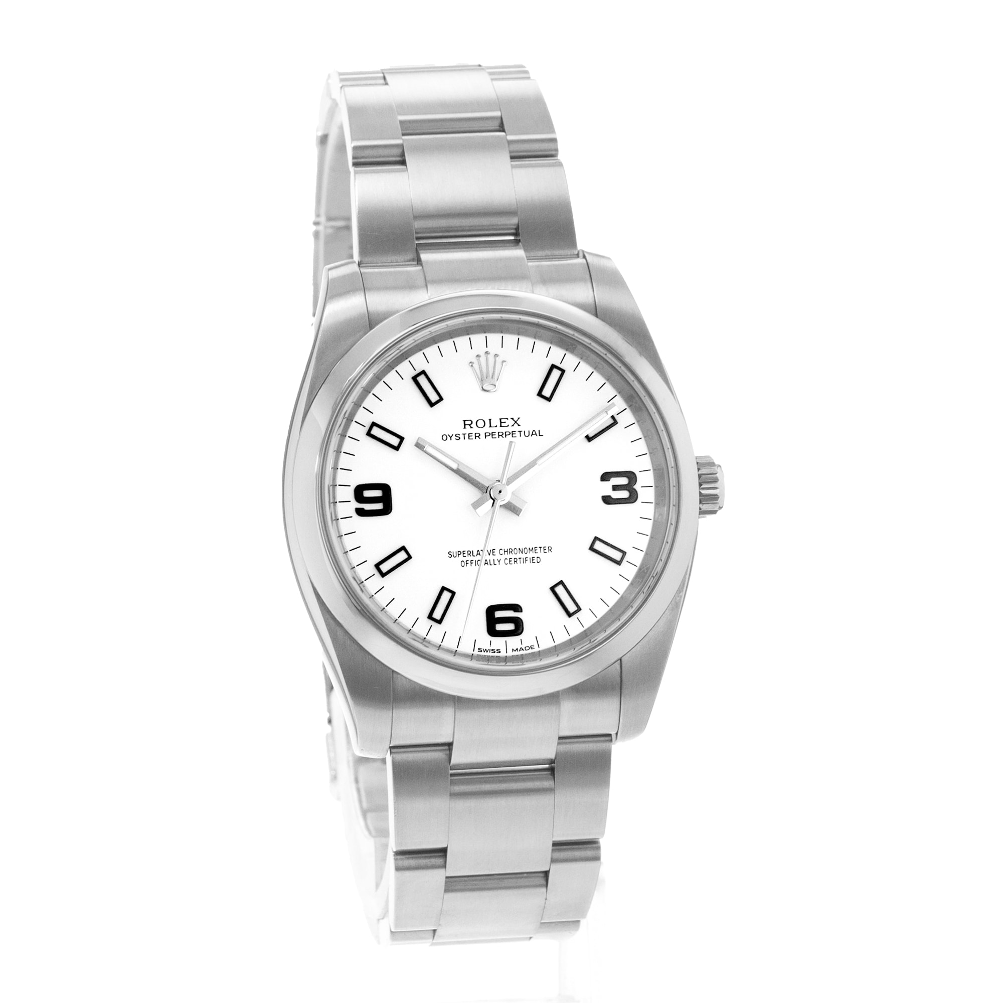 Rolex Oyster Perpetual 34 114200 White Arabic Steel Oyster Mens Watch Card 2017