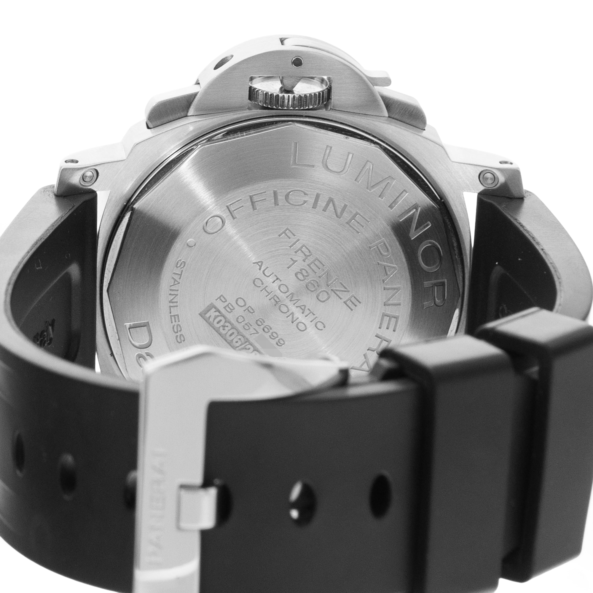Panerai Luminor Chrono PAM00250 44mm Black Arabic Dial Steel Mens Watch
