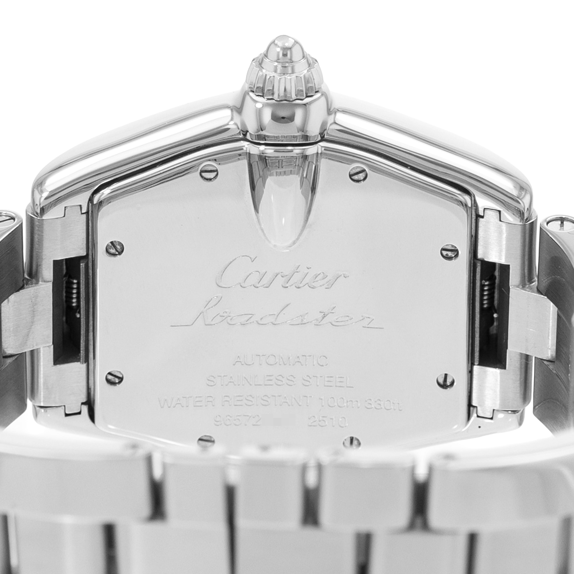 Cartier Roadster W62025V3 2510 38mm Silver Roman Steel Automatic Mens Watch