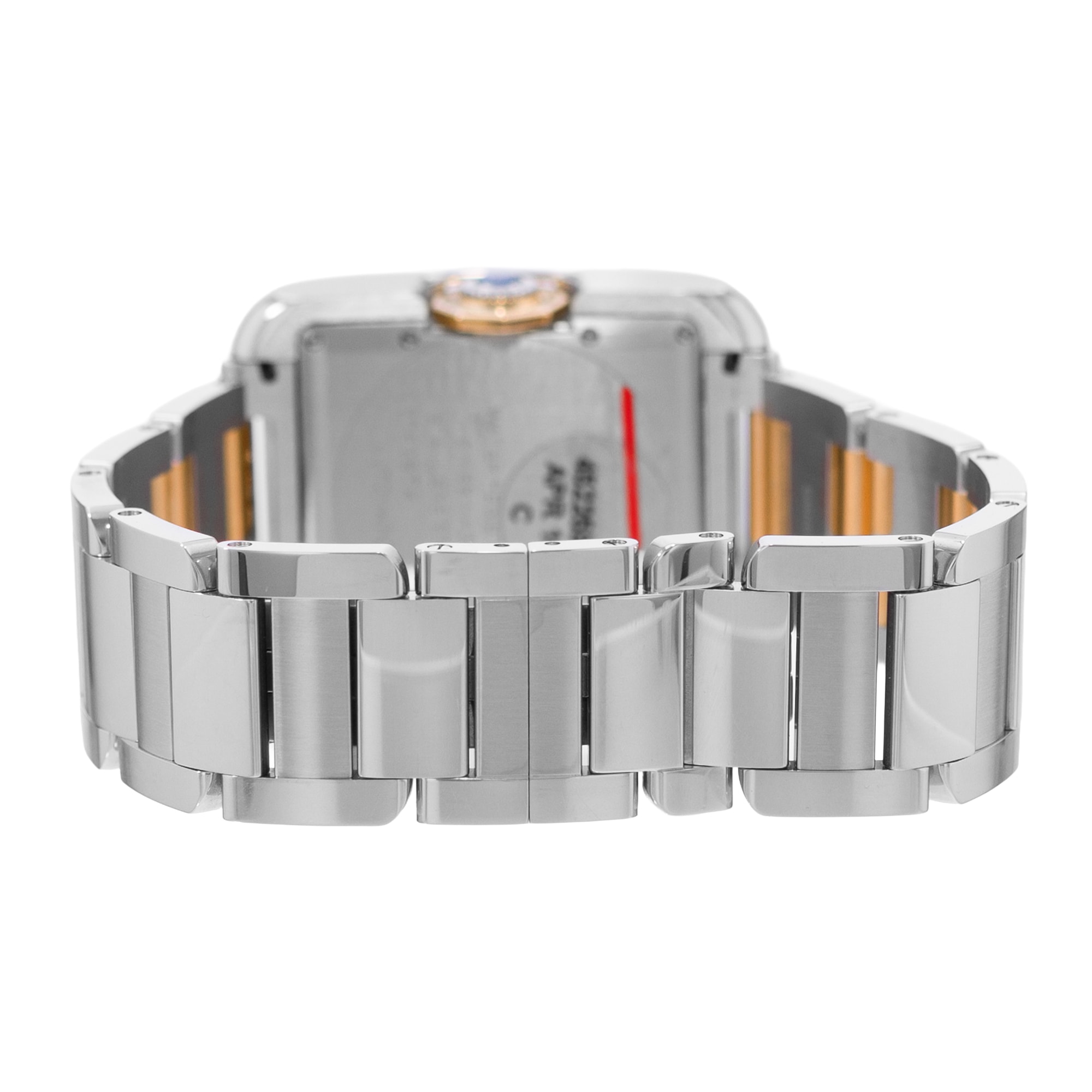 Cartier Tank Anglaise WT100034 3511 29mm Large Silver Diamond Steel Rose Gold