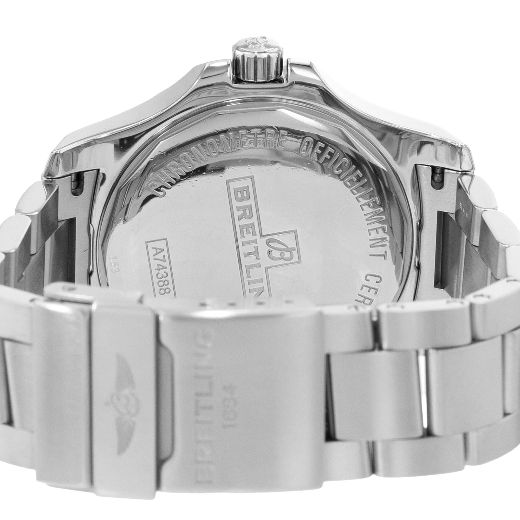 Breitling Colt A74388 44mm Black Arabic Dial Steel Mens Watch Card 2015