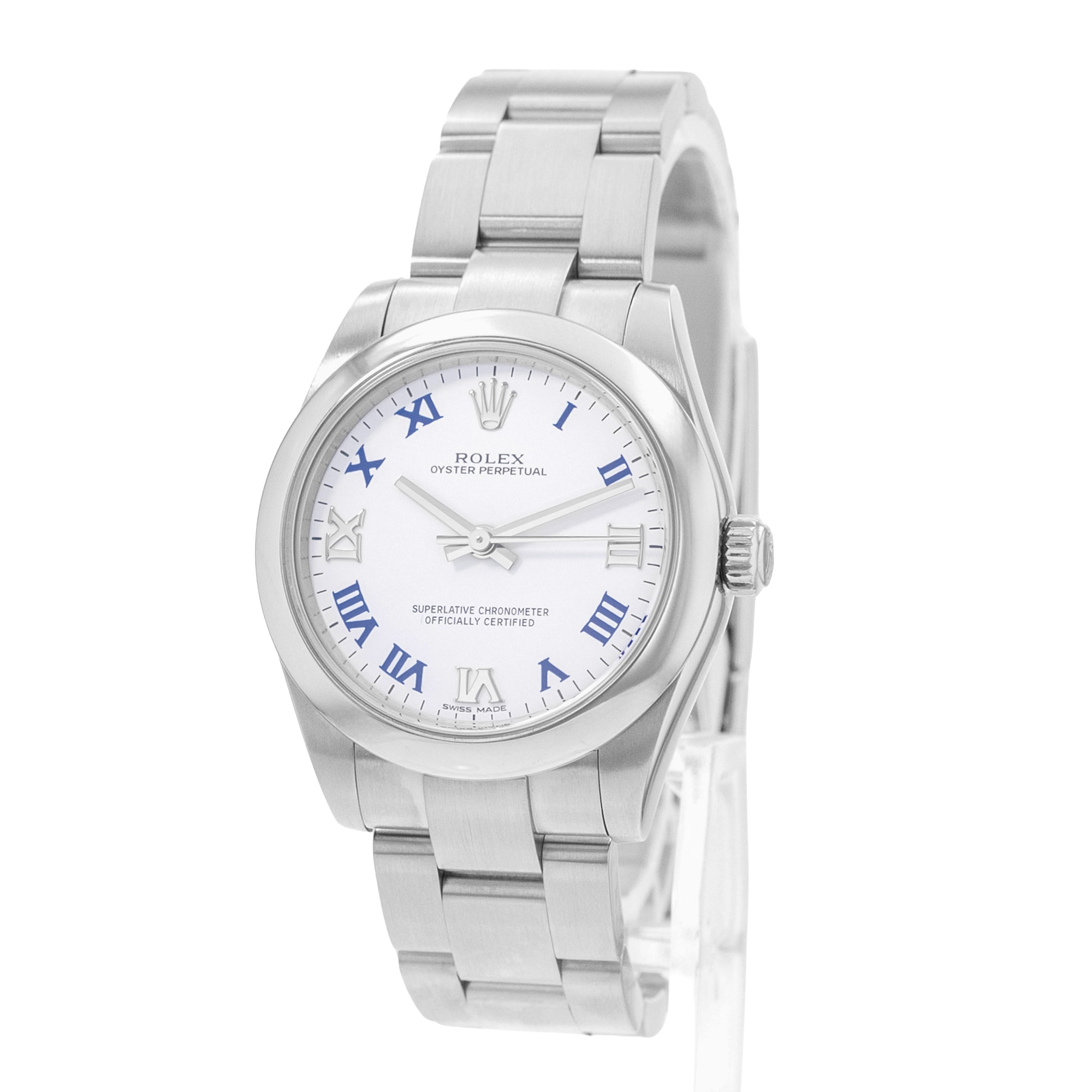 Rolex Oyster Perpetual 31 177200 White Roman Dial Steel Automatic Ladies Watch