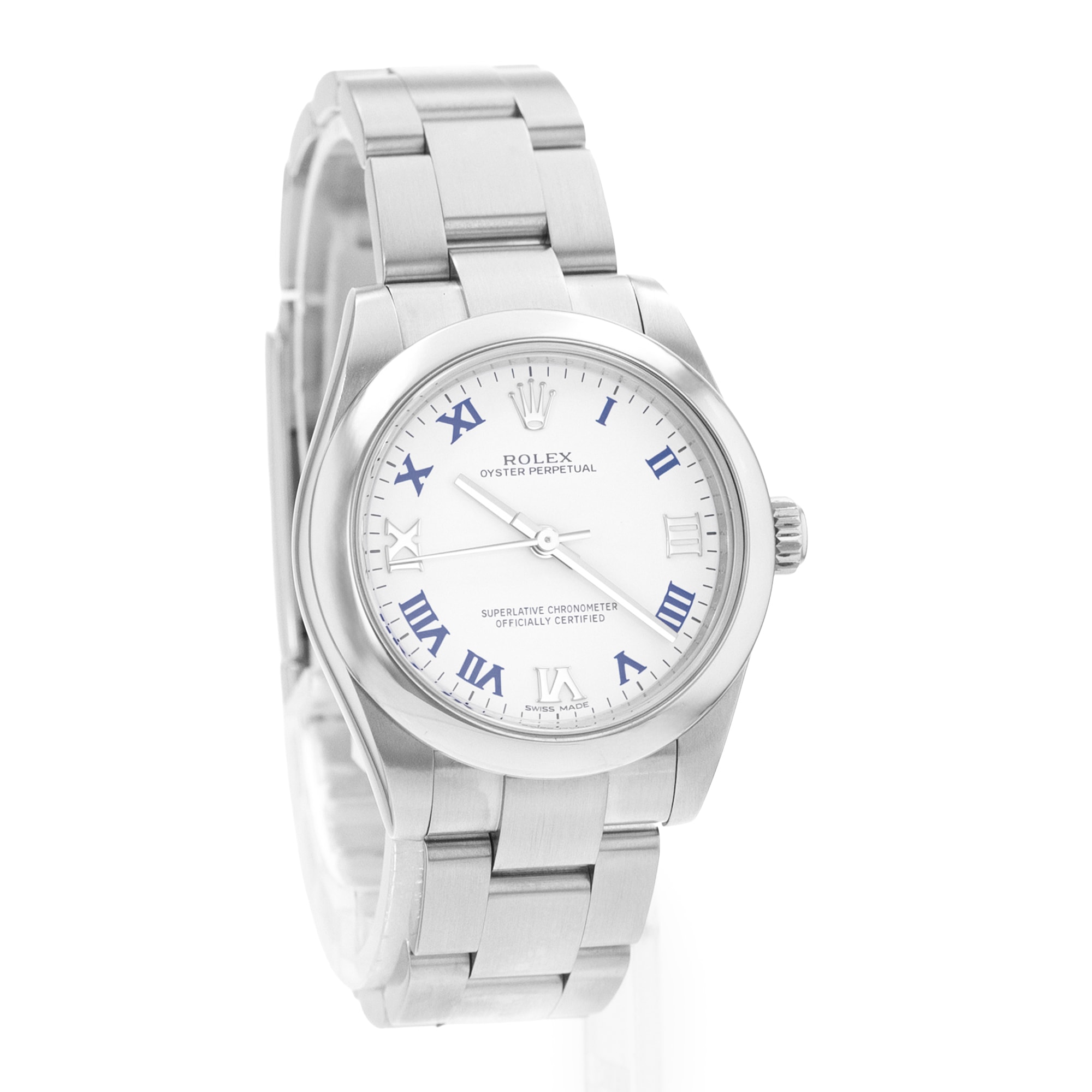 Rolex Oyster Perpetual 31 177200 White Roman Dial Steel Automatic Ladies Watch