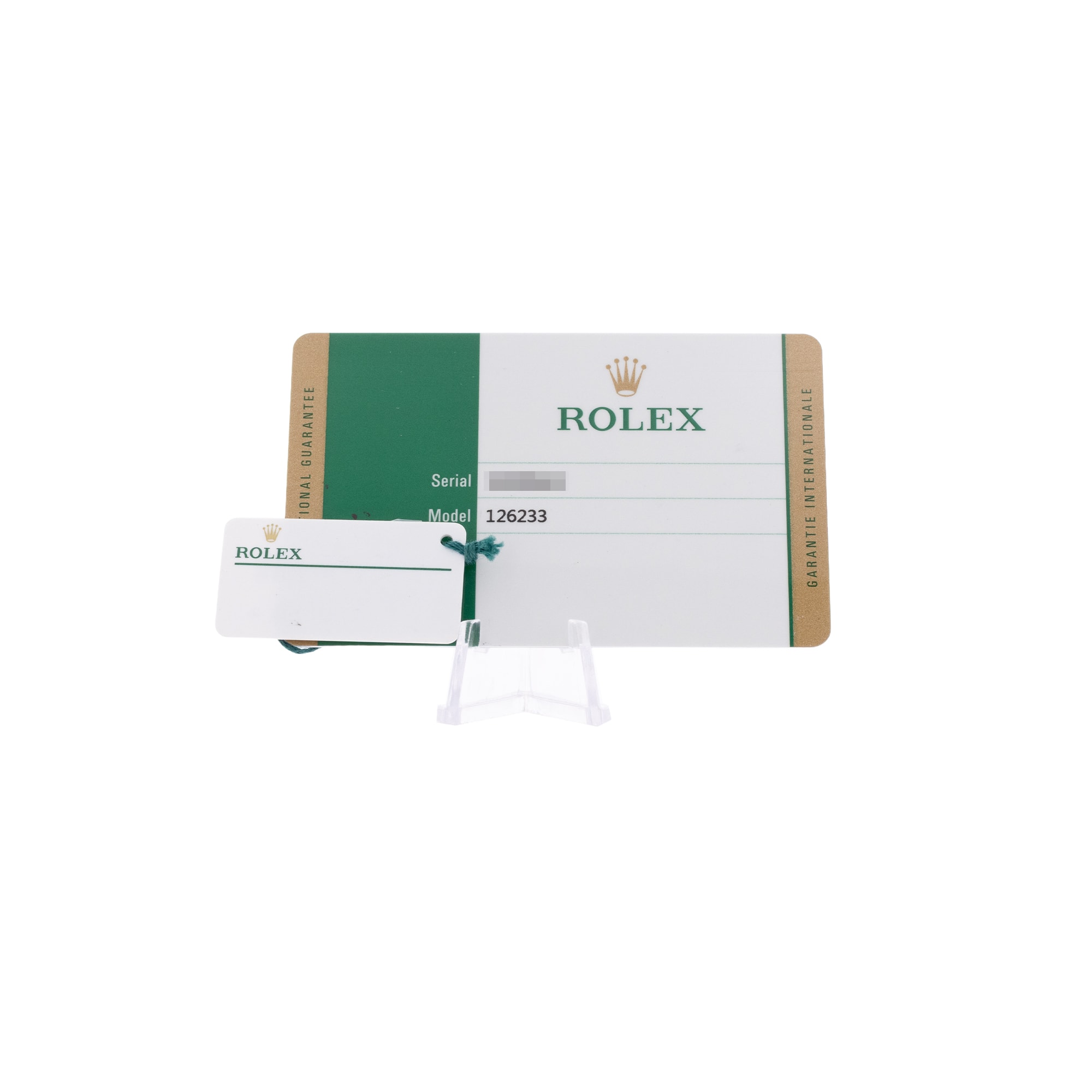 Rolex Datejust 36 126233 Champagne Diamonds Steel Yellow Gold Mens Watch Card