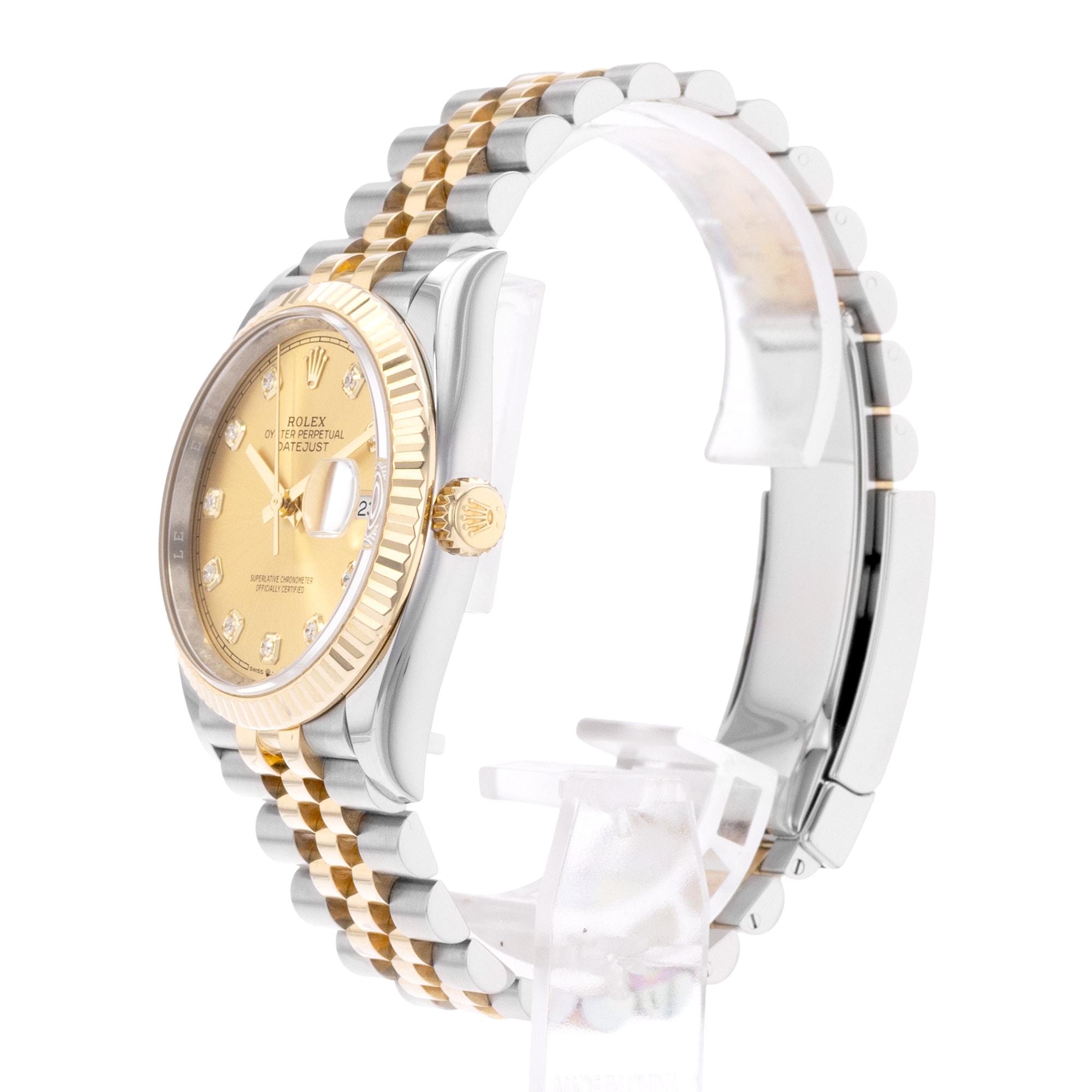 Rolex Datejust 36 126233 Champagne Diamonds Steel Yellow Gold Mens Watch Card