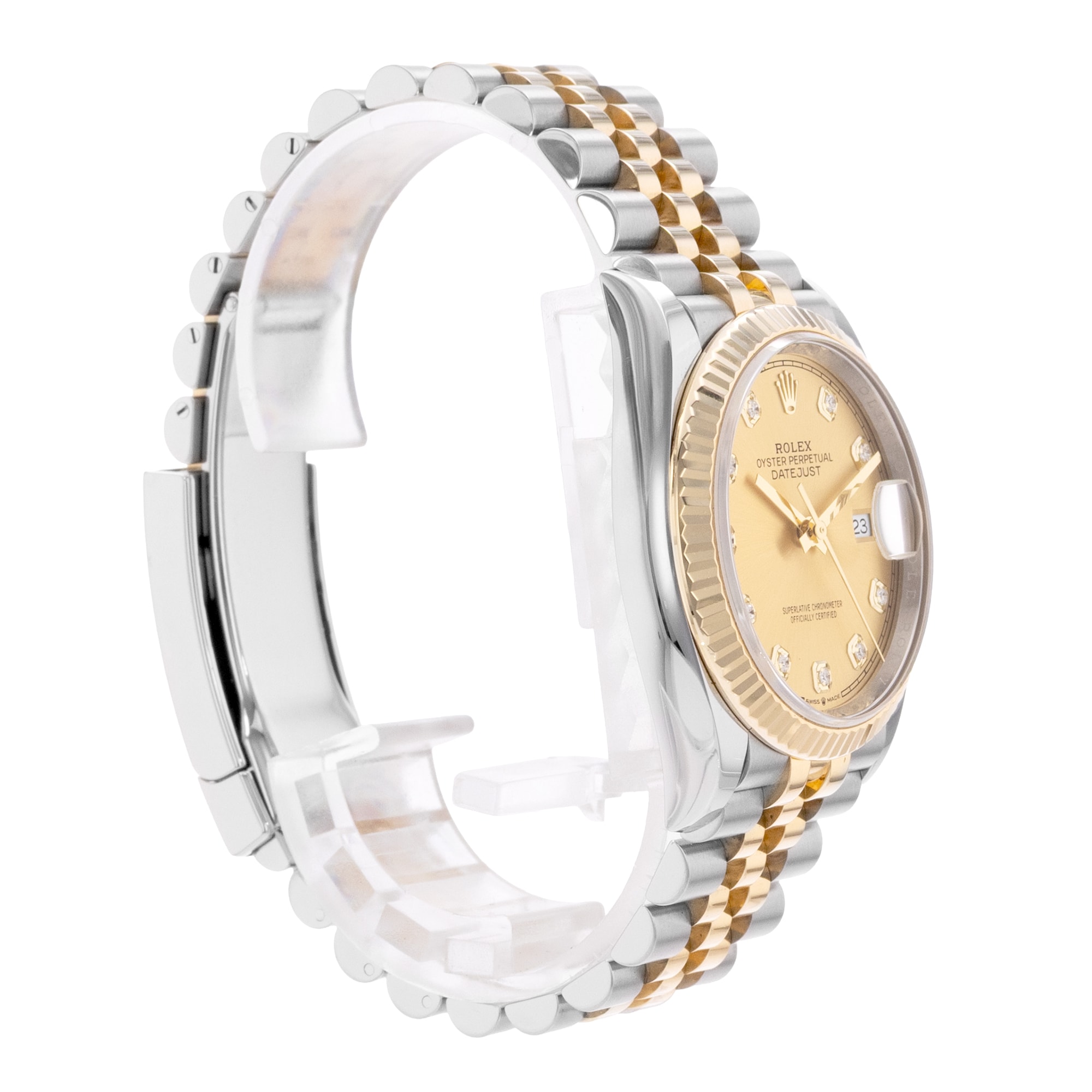 Rolex Datejust 36 126233 Champagne Diamonds Steel Yellow Gold Mens Watch Card