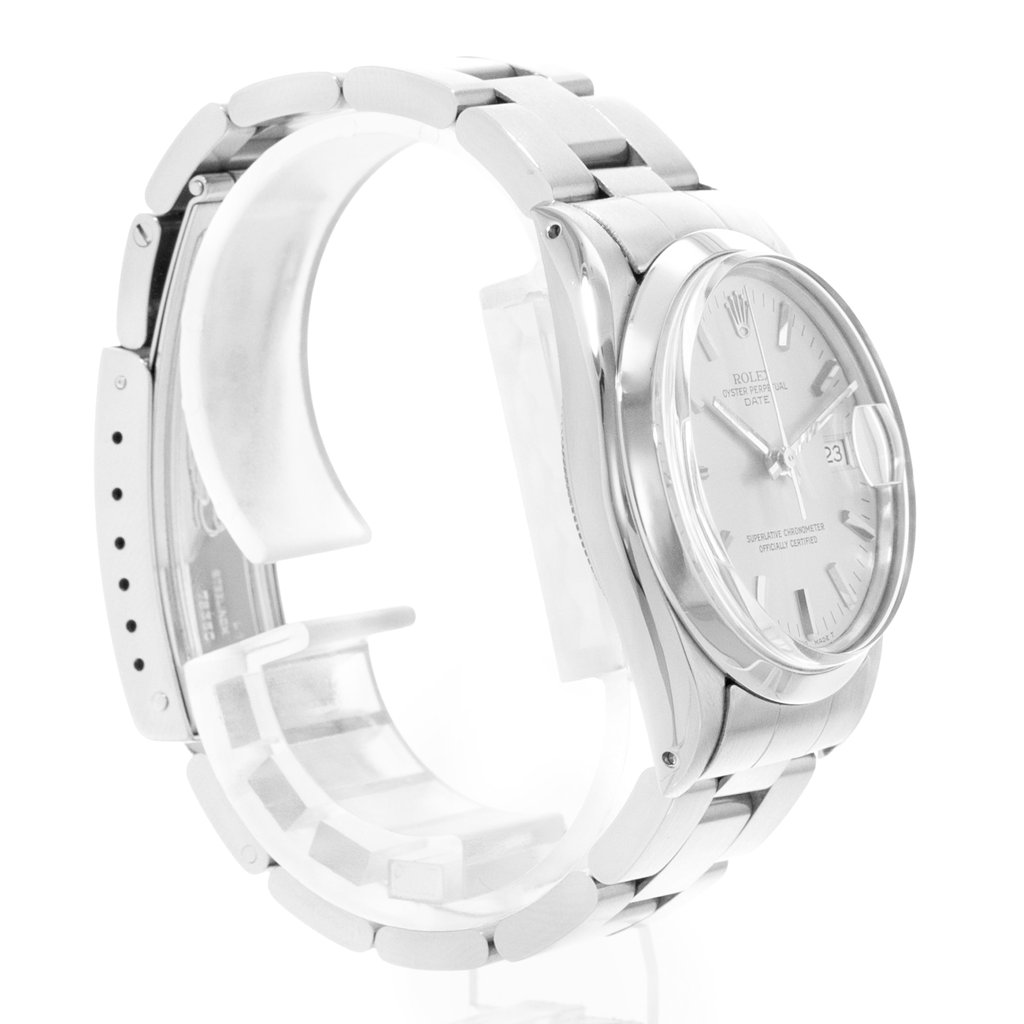 Rolex Oyster Perpetual 34 15000 Vintage Silver Dial Steel Automatic Mens Watch