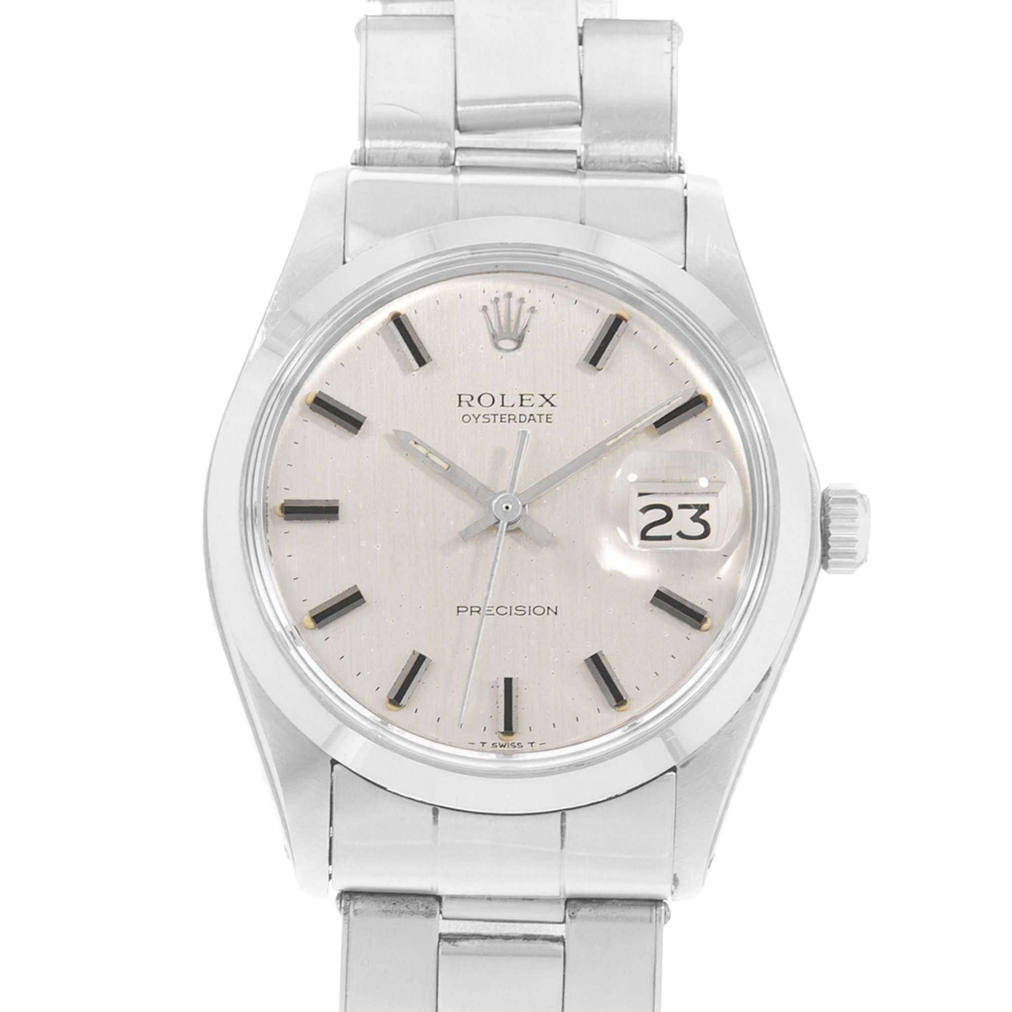 Rolex Oyster Perpetual 34 1500 Vintage Silver Index Steel Automatic Mens Watch