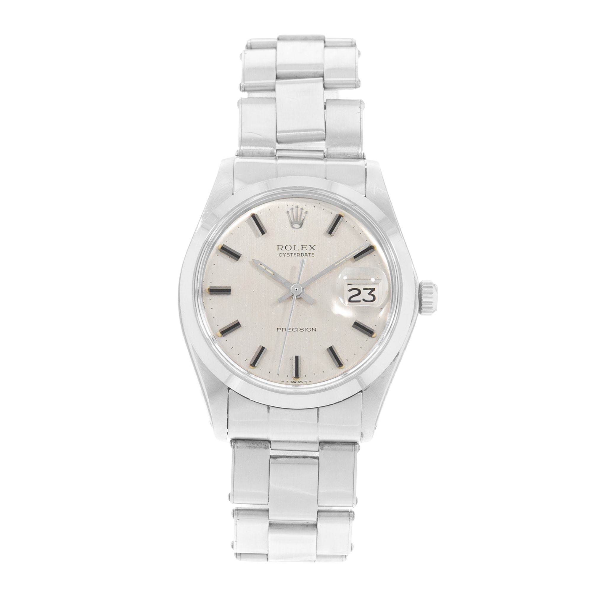Rolex Oyster Perpetual 34 1500 Vintage Silver Index Steel Automatic Mens Watch