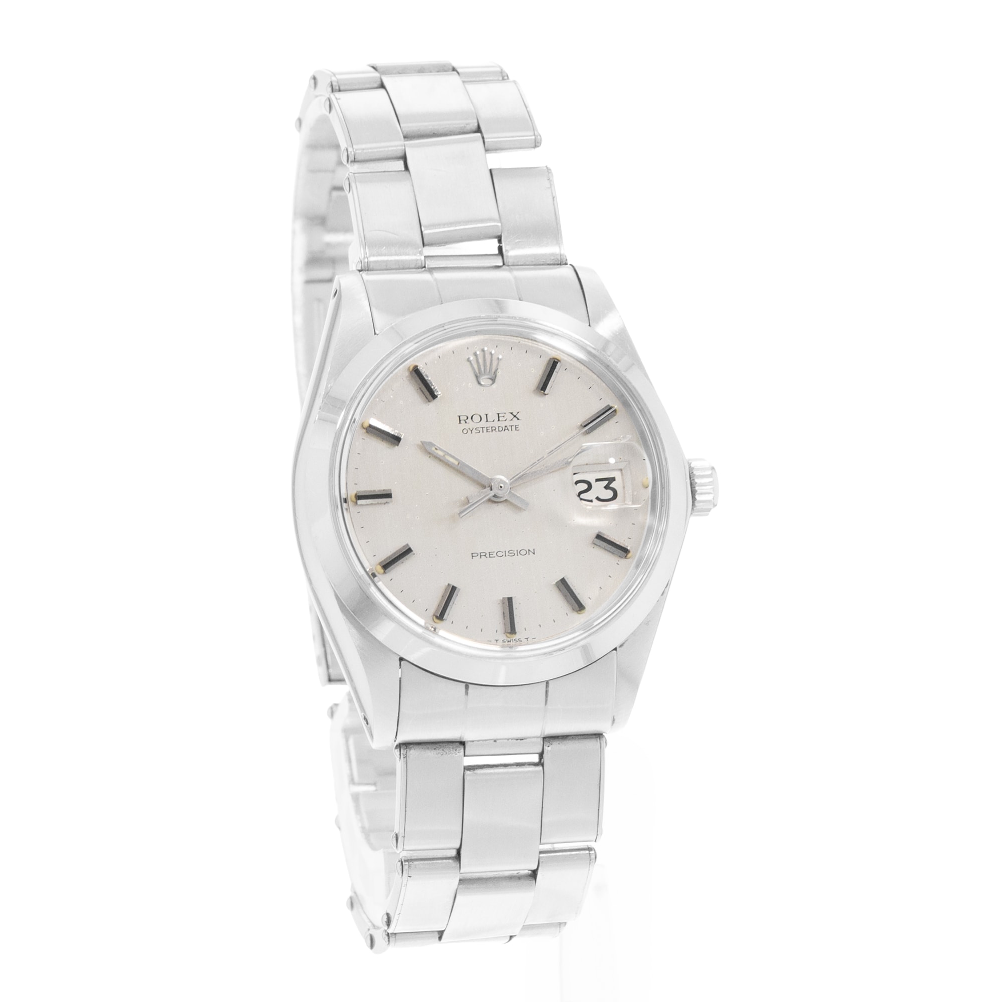 Rolex Oyster Perpetual 34 1500 Vintage Silver Index Steel Automatic Mens Watch