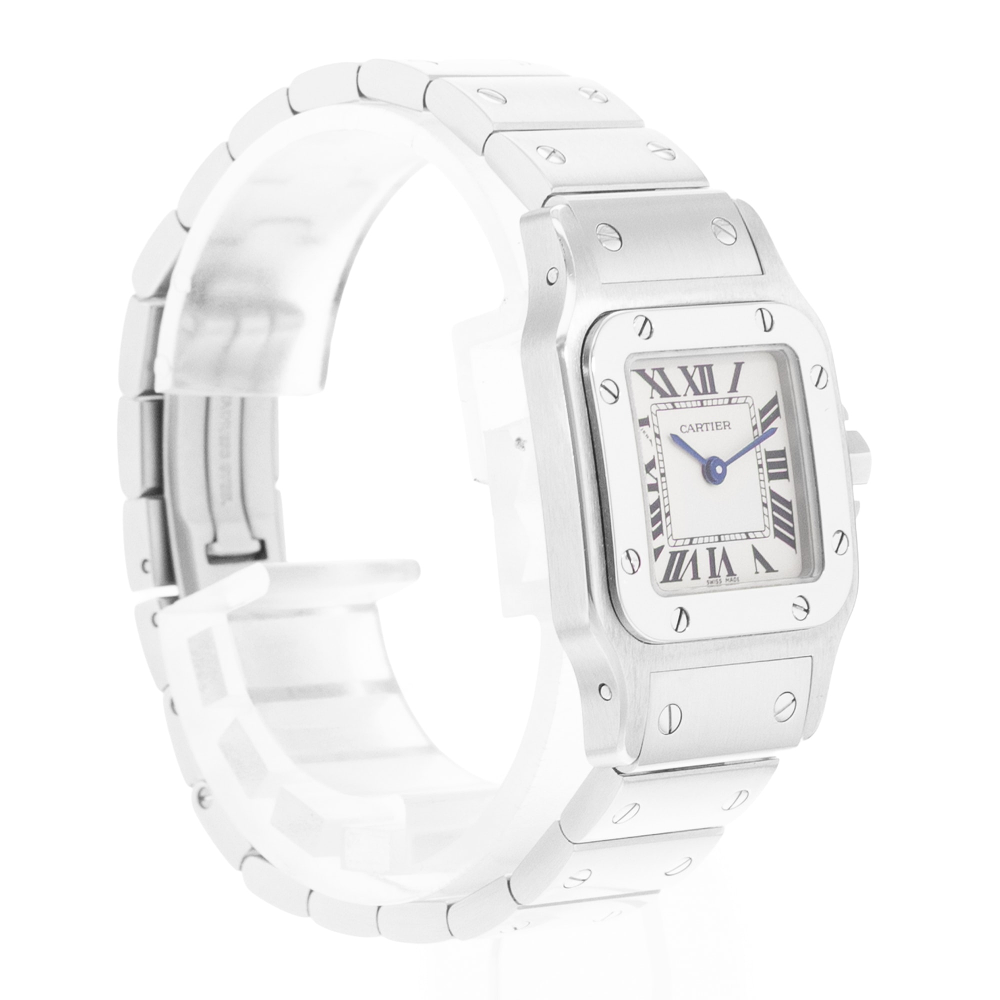 Cartier Santos Galbee W20056D6 1565 24mm Small Silver Roman Steel Ladies Watch