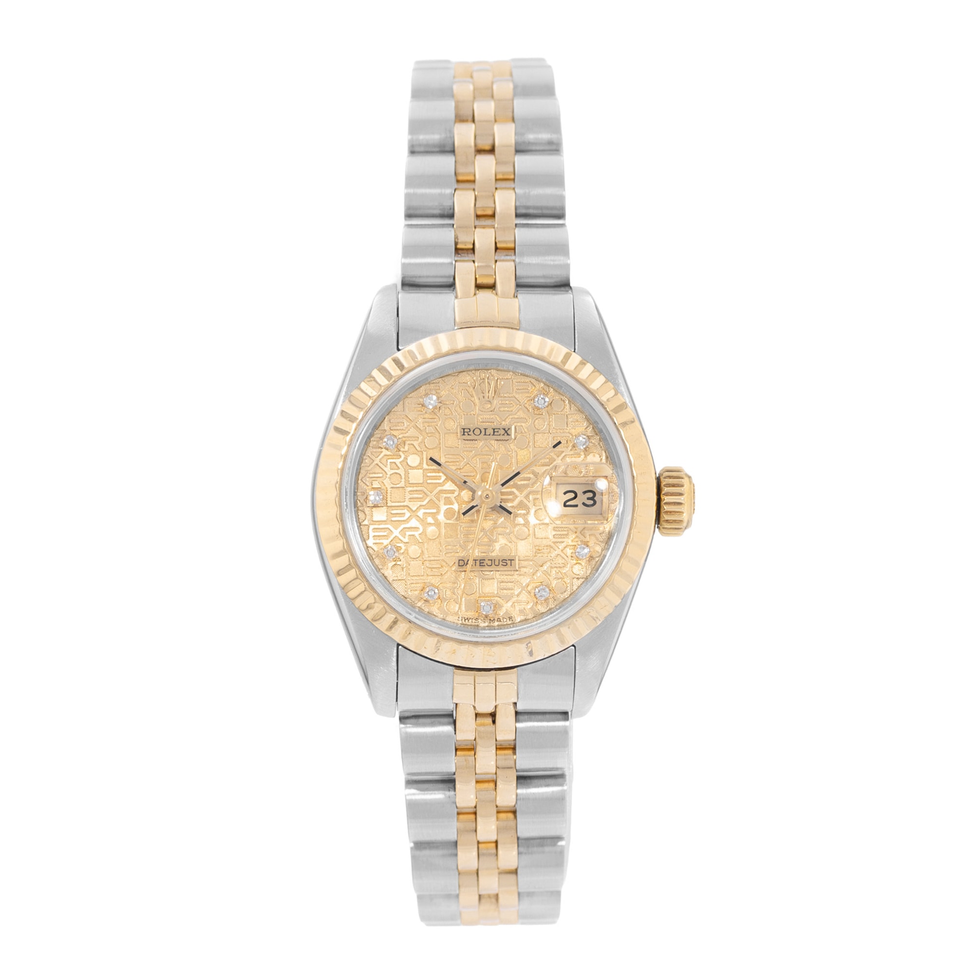 Rolex Datejust 26 69173 Vintage Champagne Diamond Steel Yellow Gold Ladies Watch