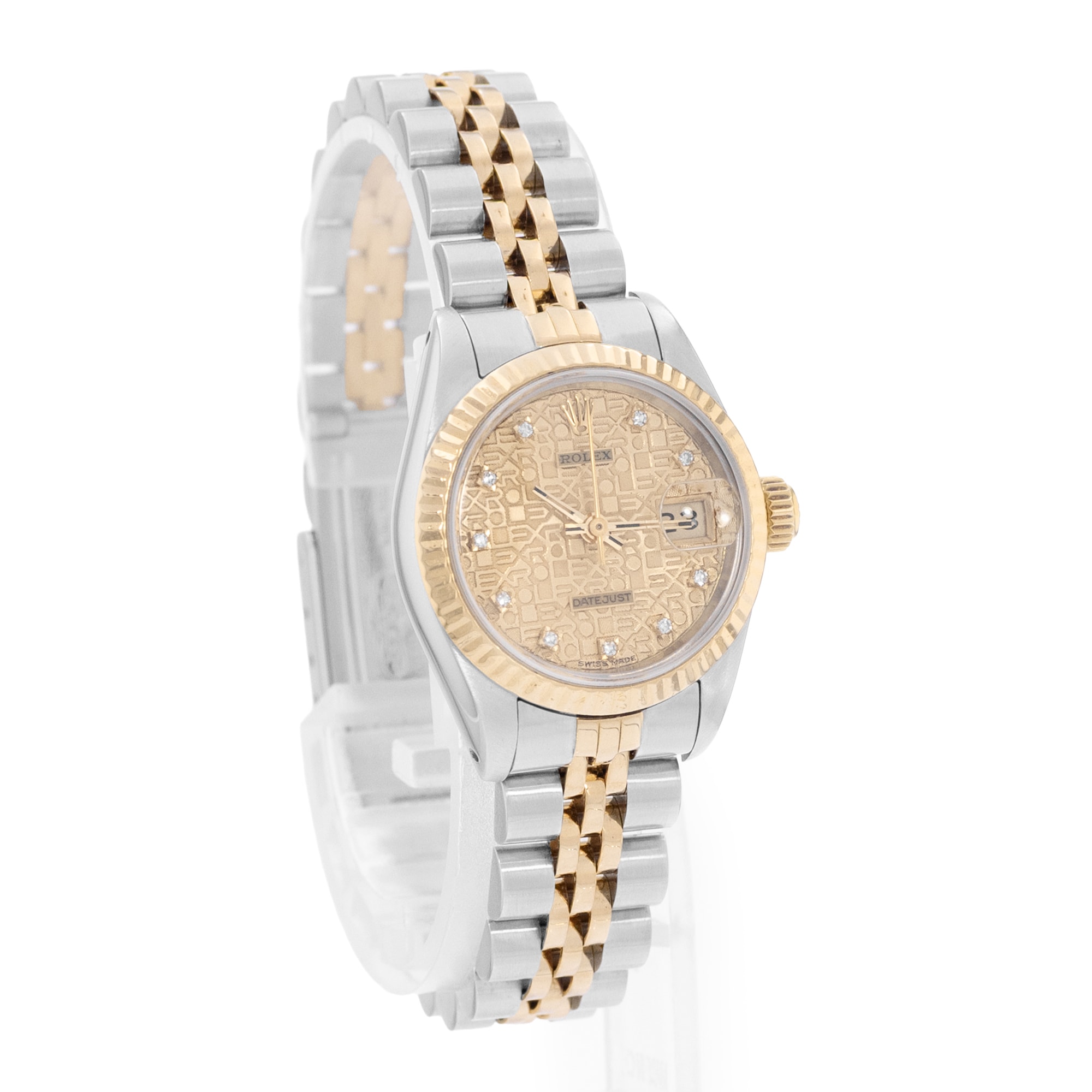 Rolex Datejust 26 69173 Vintage Champagne Diamond Steel Yellow Gold Ladies Watch