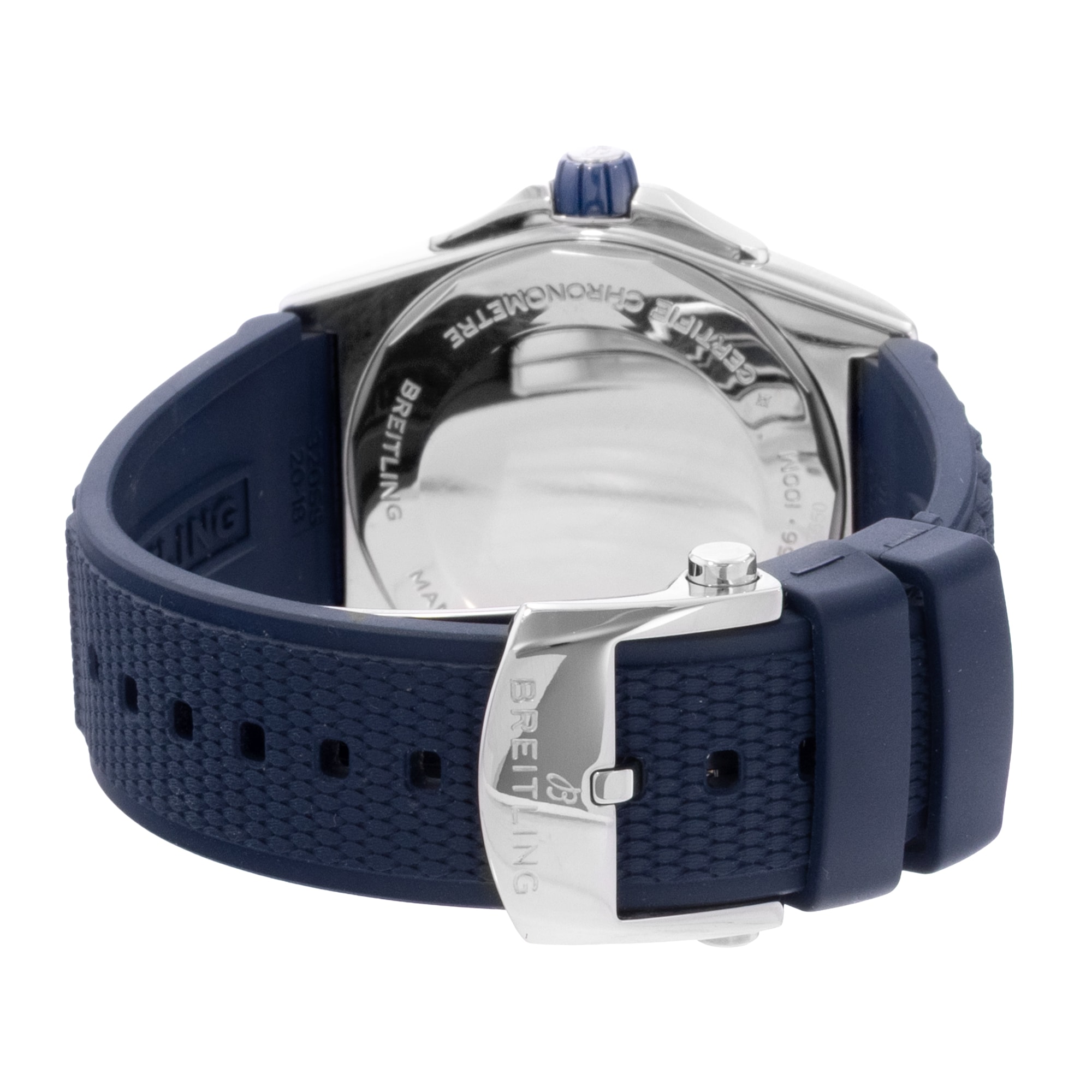 Breitling Chronomat A17356531C1S1 28mm Blue Diamonds Steel Mens Wat Box Card