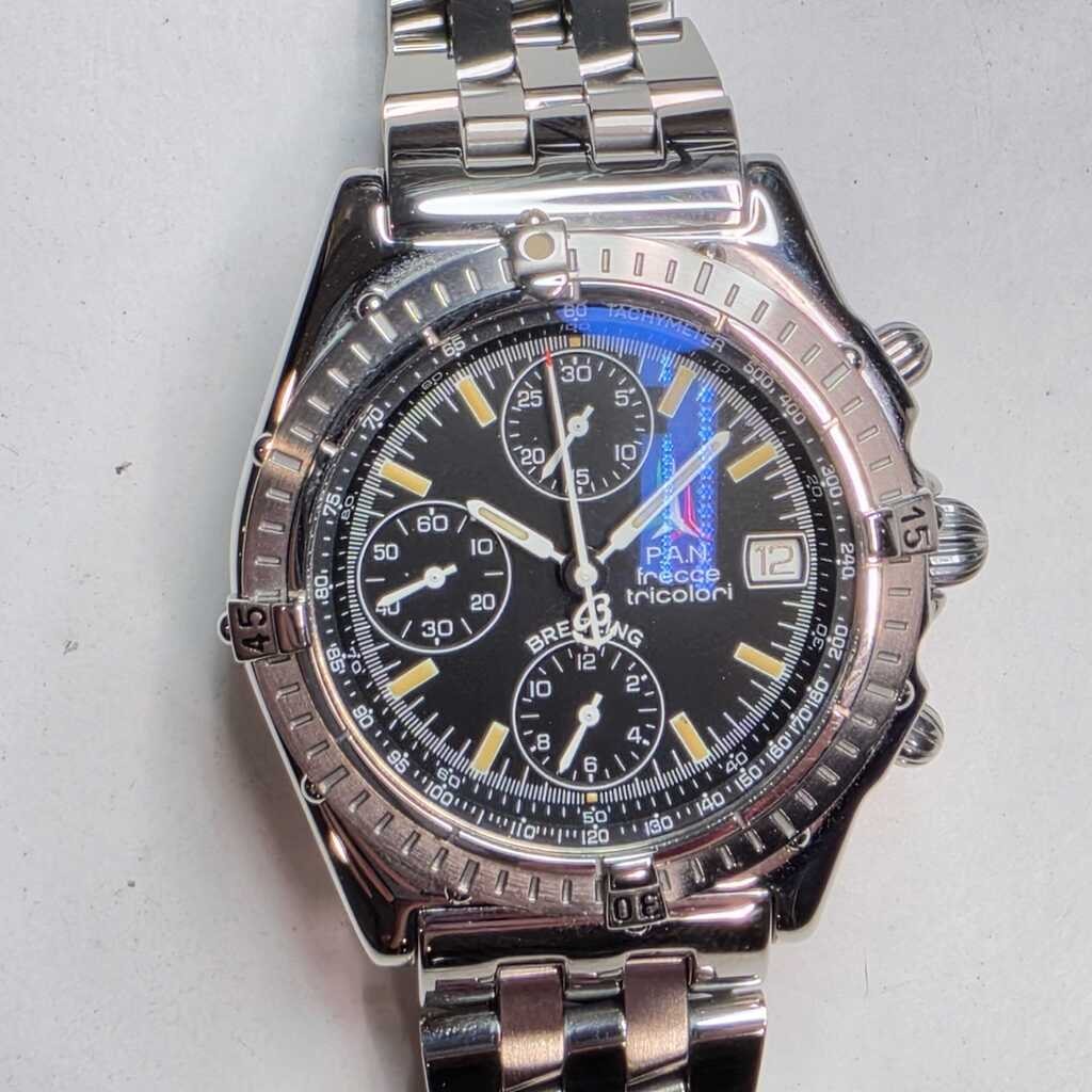 Breitling Chronomat A13050.1 39mm Black Steel Mens Watch Box Papers