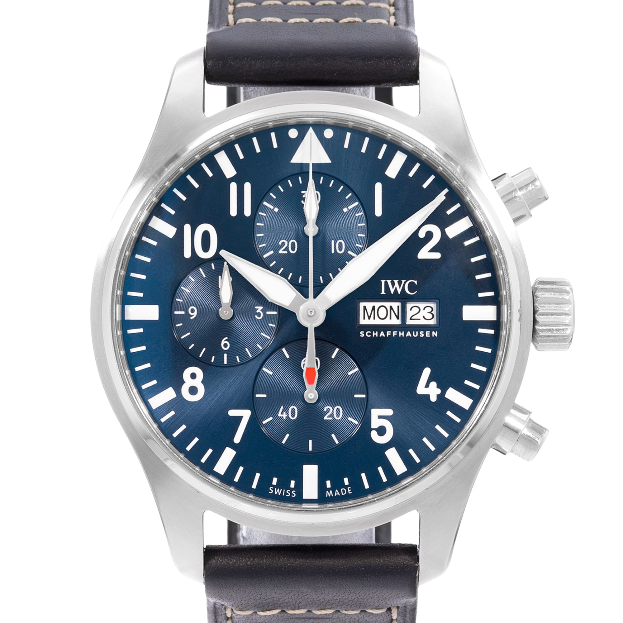 IWC Pilot Chronograph IW378003 43mm Blue Dial Steel Automatic Mens Watch Card