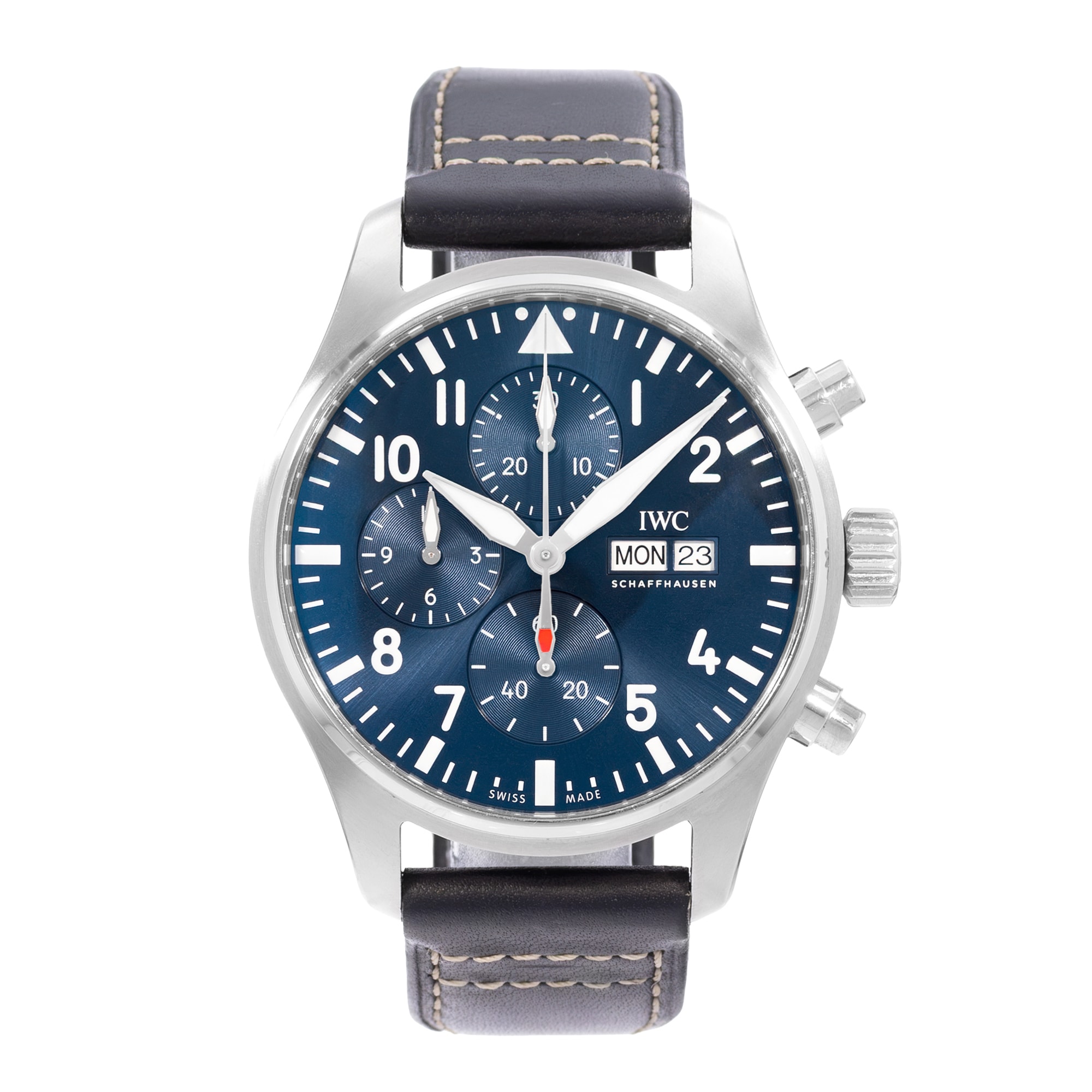 IWC Pilot Chronograph IW378003 43mm Blue Dial Steel Automatic Mens Watch Card