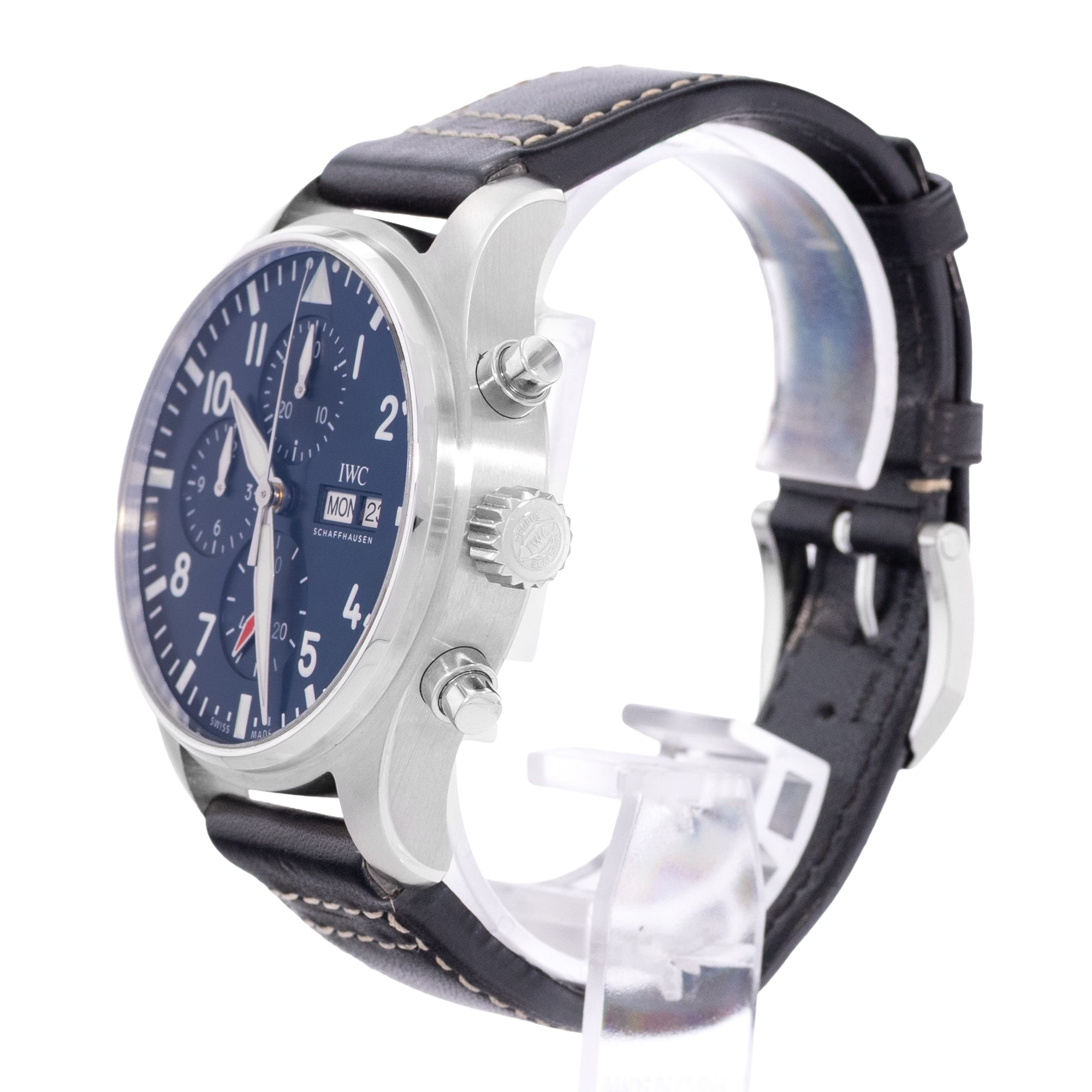 IWC Pilot Chronograph IW378003 43mm Blue Dial Steel Automatic Mens Watch Card