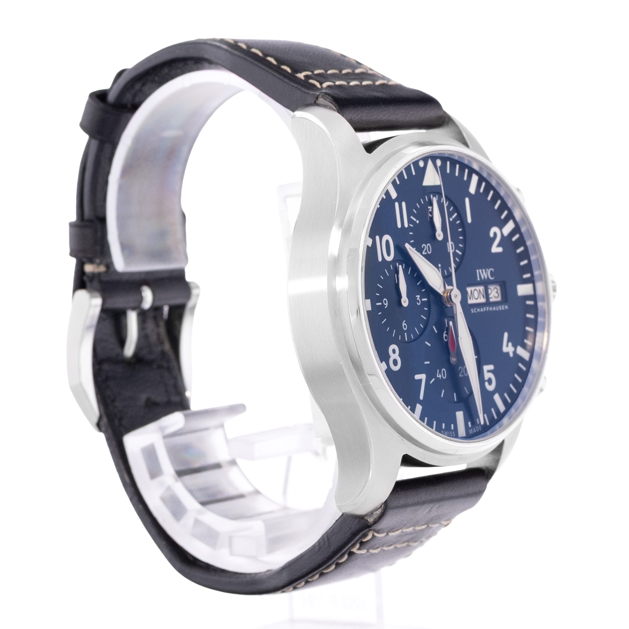 IWC Pilot Chronograph IW378003 43mm Blue Dial Steel Automatic Mens Watch Card