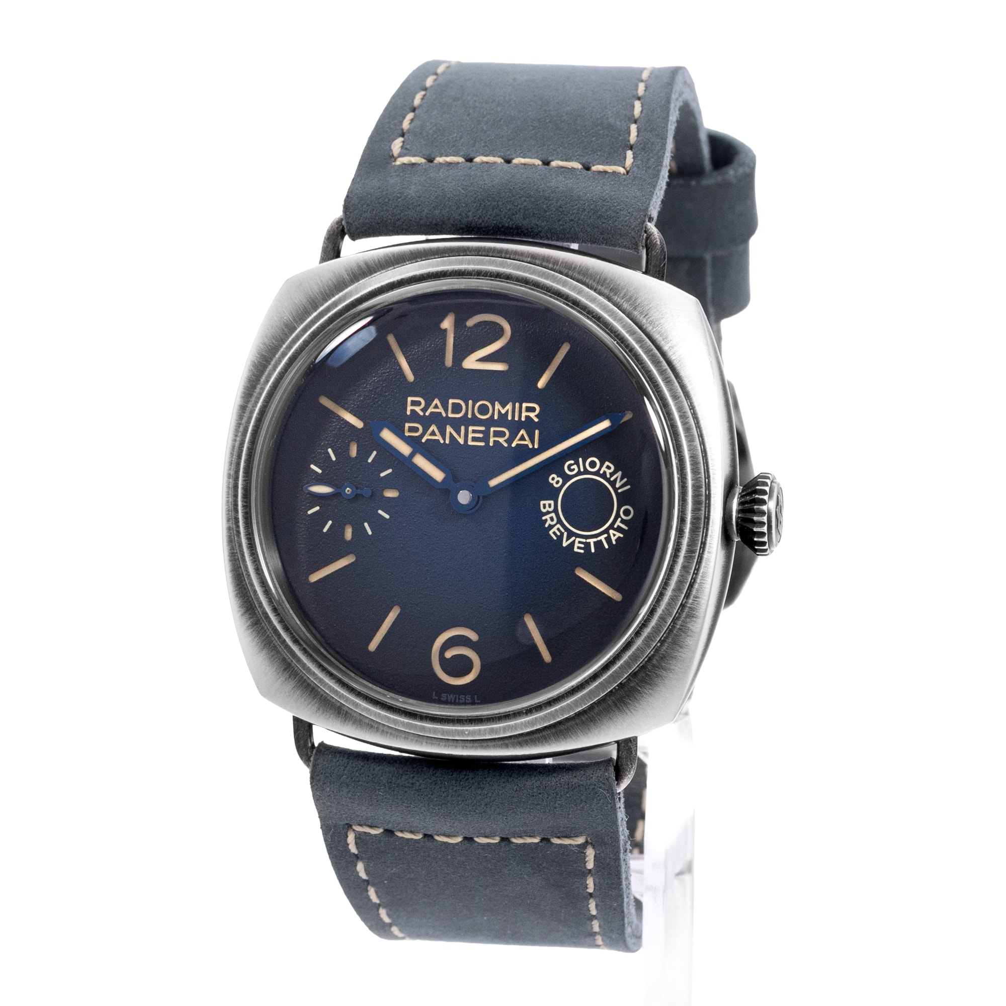 Panerai Radiomir PAM01348 45mm Arabic Blue Steel Mens Watch Box Paper 2023
