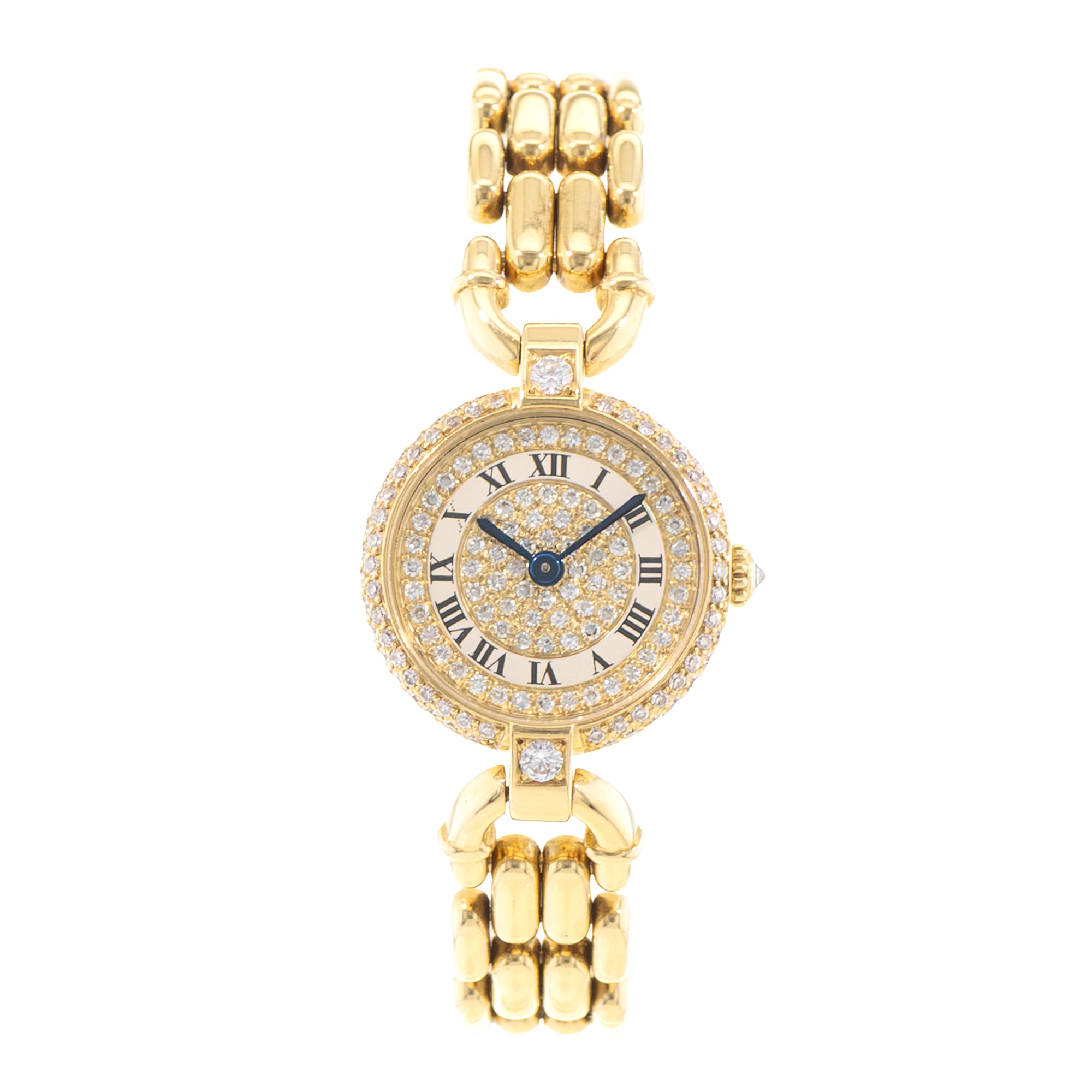 Cartier Colisee GGC98010 0273 19mm Diamonds Roman 18k Yellow Gold Ladies Watch