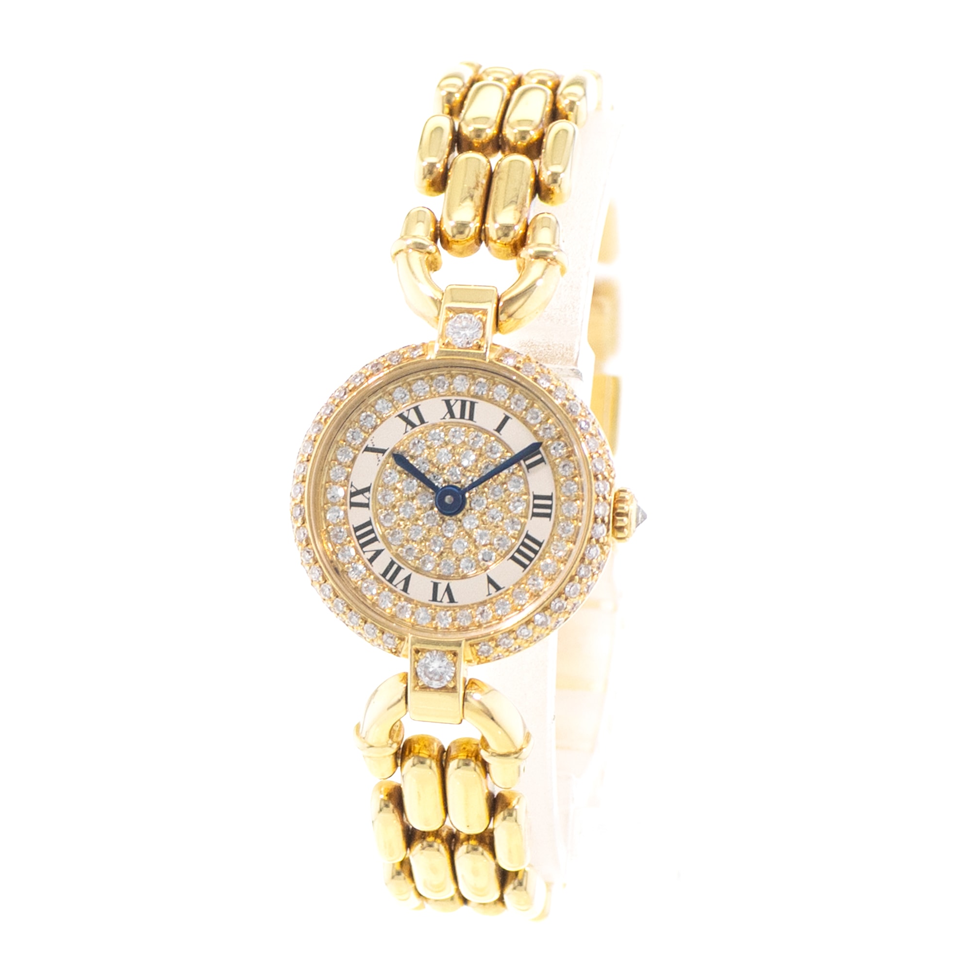 Cartier Colisee GGC98010 0273 19mm Diamonds Roman 18k Yellow Gold Ladies Watch