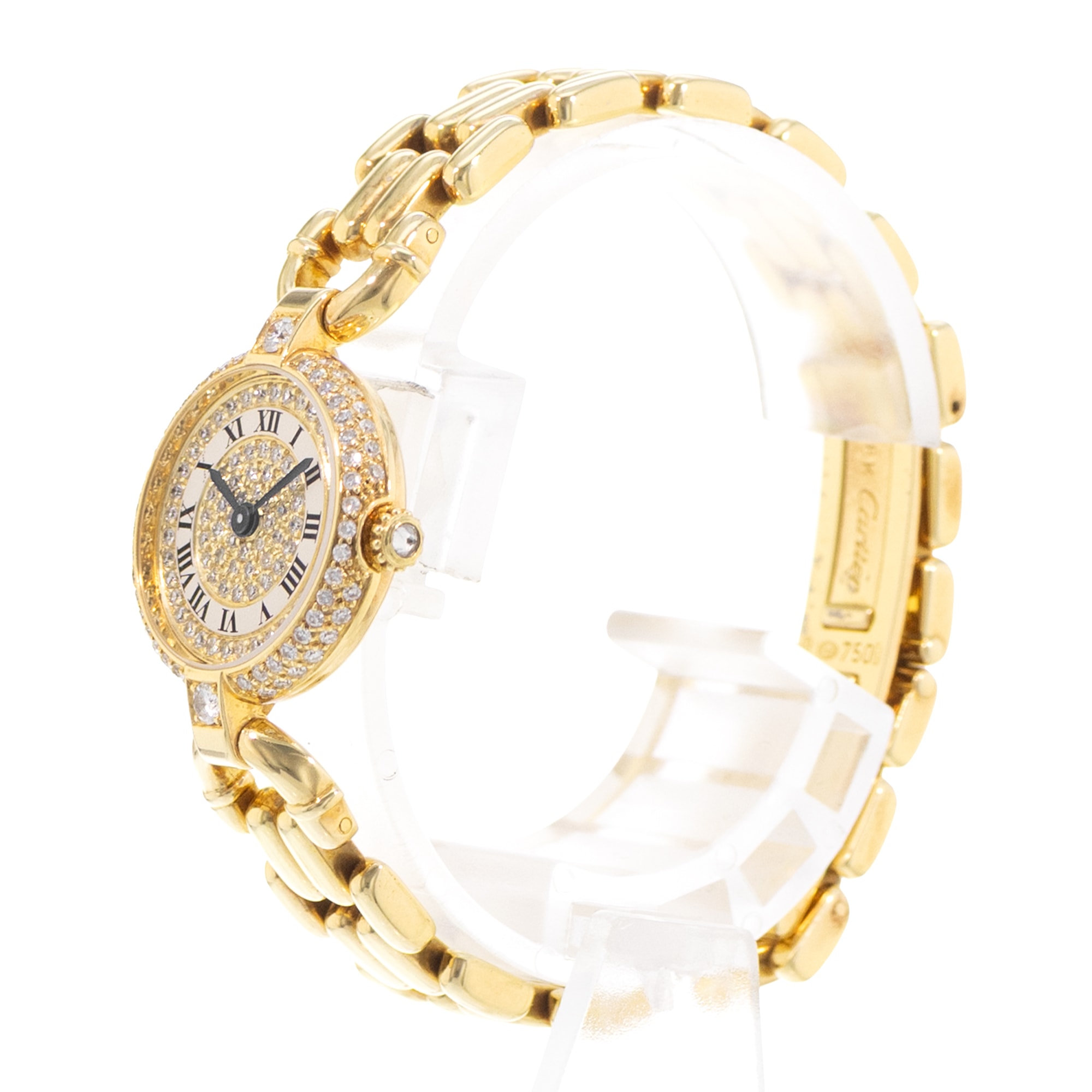 Cartier Colisee GGC98010 0273 19mm Diamonds Roman 18k Yellow Gold Ladies Watch