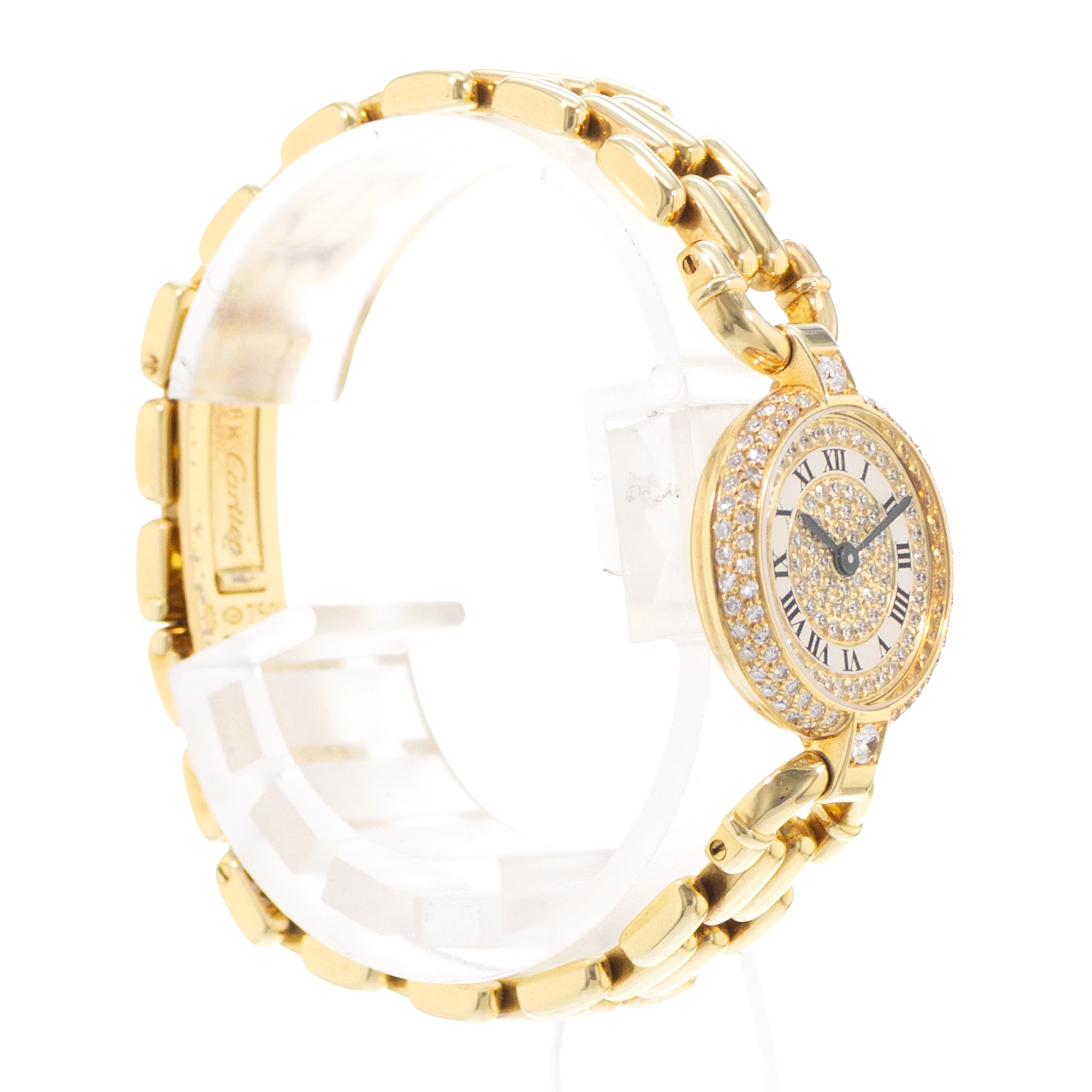 Cartier Colisee GGC98010 0273 19mm Diamonds Roman 18k Yellow Gold Ladies Watch