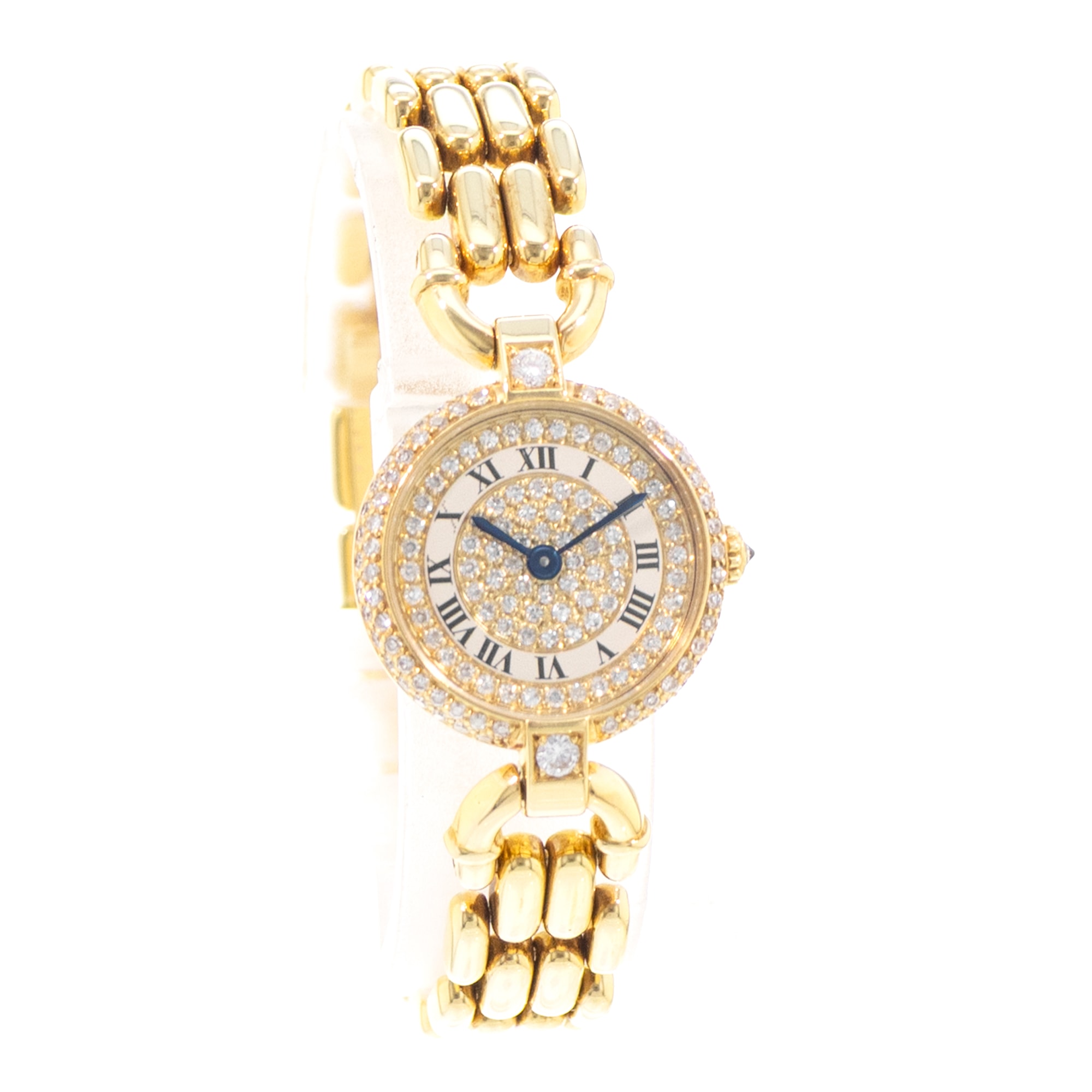 Cartier Colisee GGC98010 0273 19mm Diamonds Roman 18k Yellow Gold Ladies Watch
