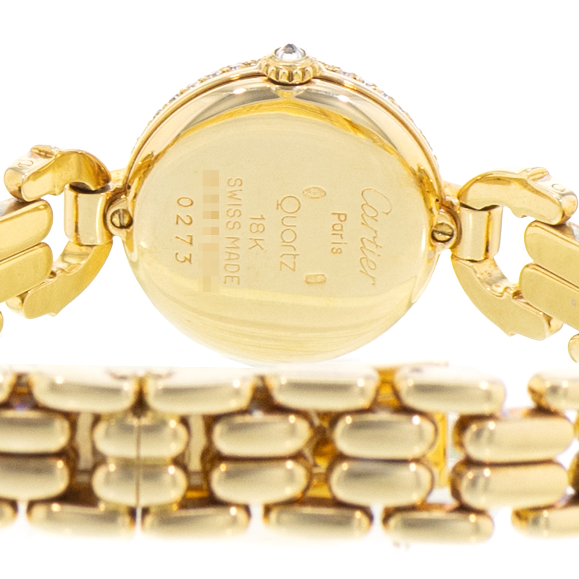 Cartier Colisee GGC98010 0273 19mm Diamonds Roman 18k Yellow Gold Ladies Watch