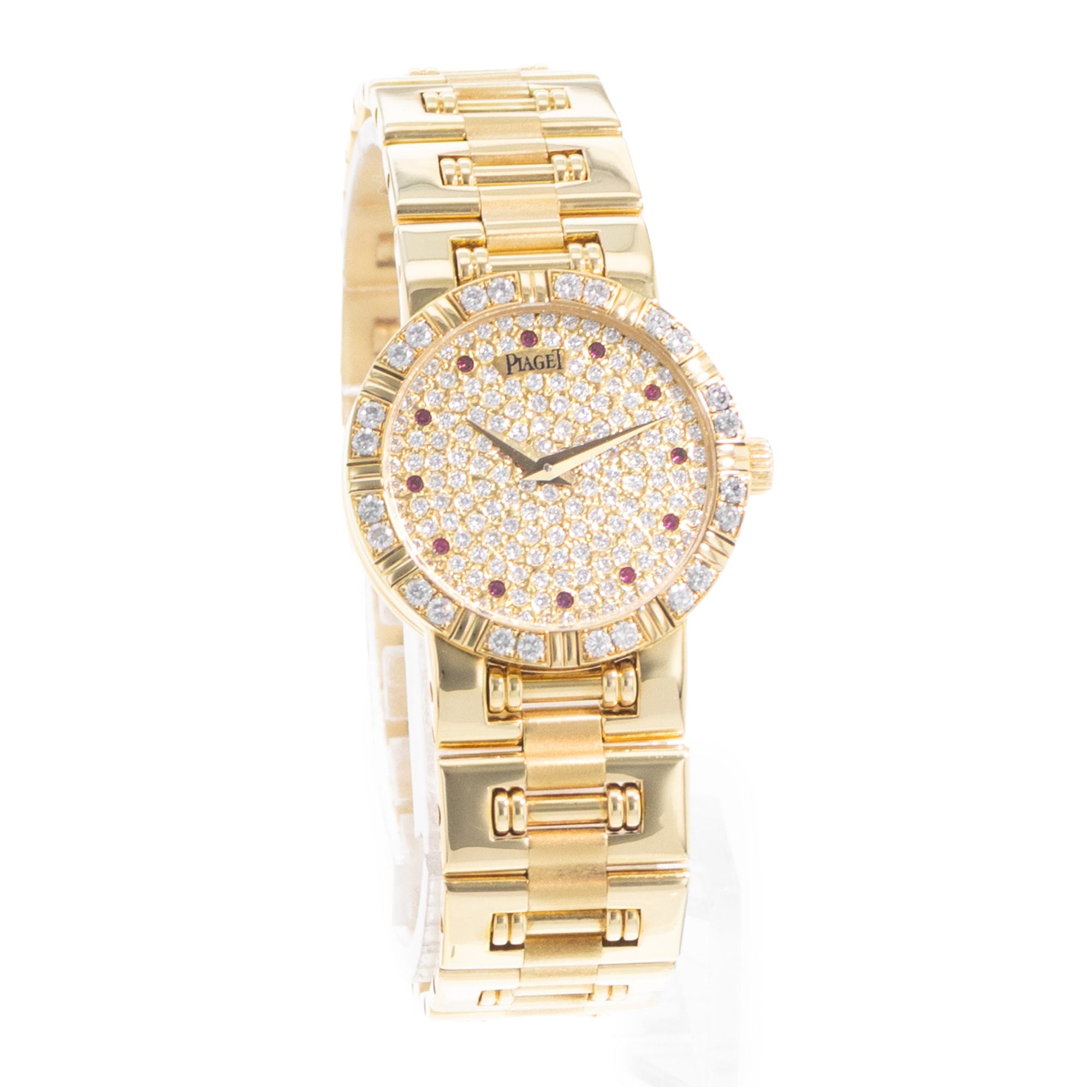 Piaget Dancer 80564K81 23mm Vintage Diamonds Yellow Gold Ladies Watch Papers