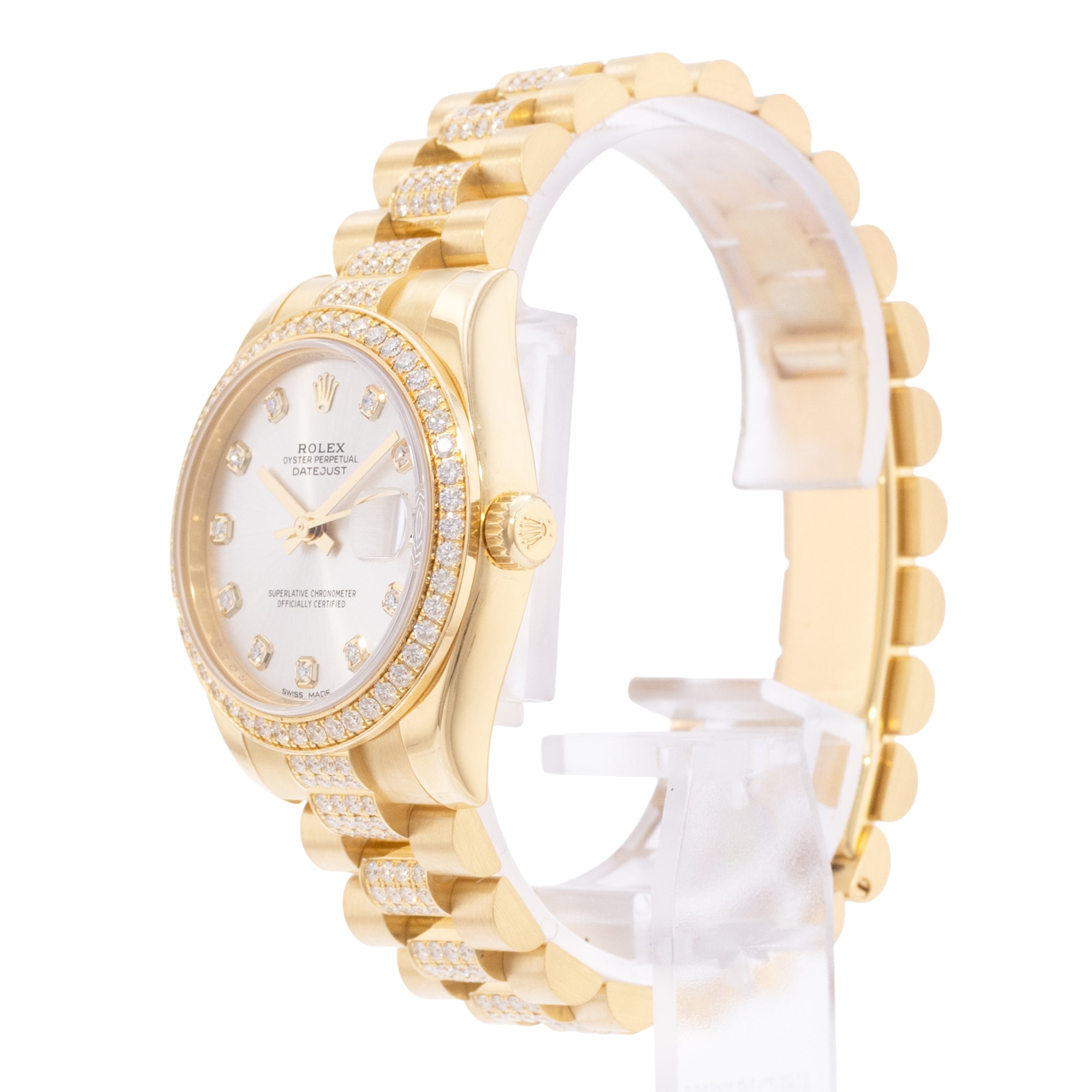 Rolex Datejust 31 178288 Silver Diamond Gold Presidential Ladies Watch
