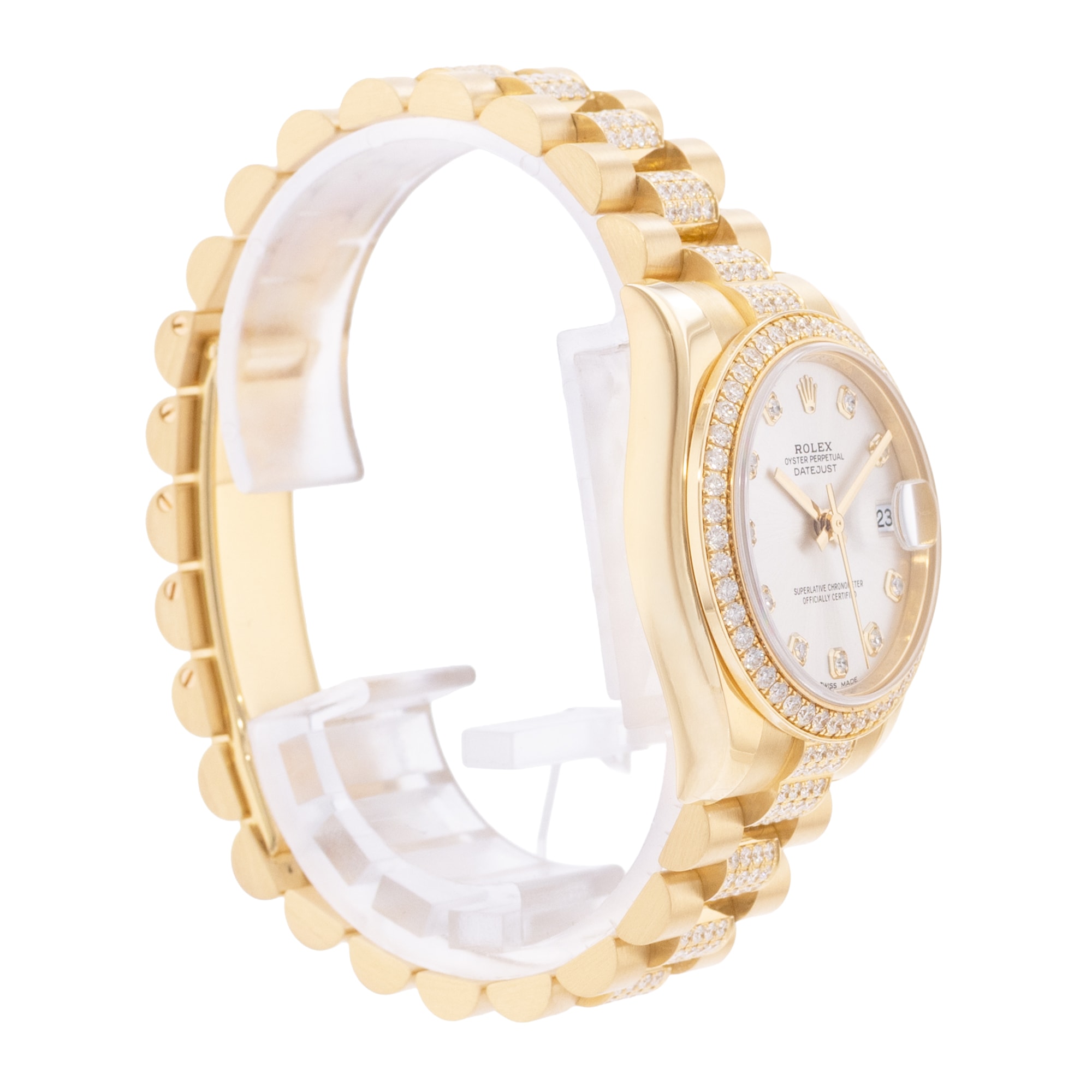 Rolex Datejust 31 178288 Silver Diamond Gold Presidential Ladies Watch