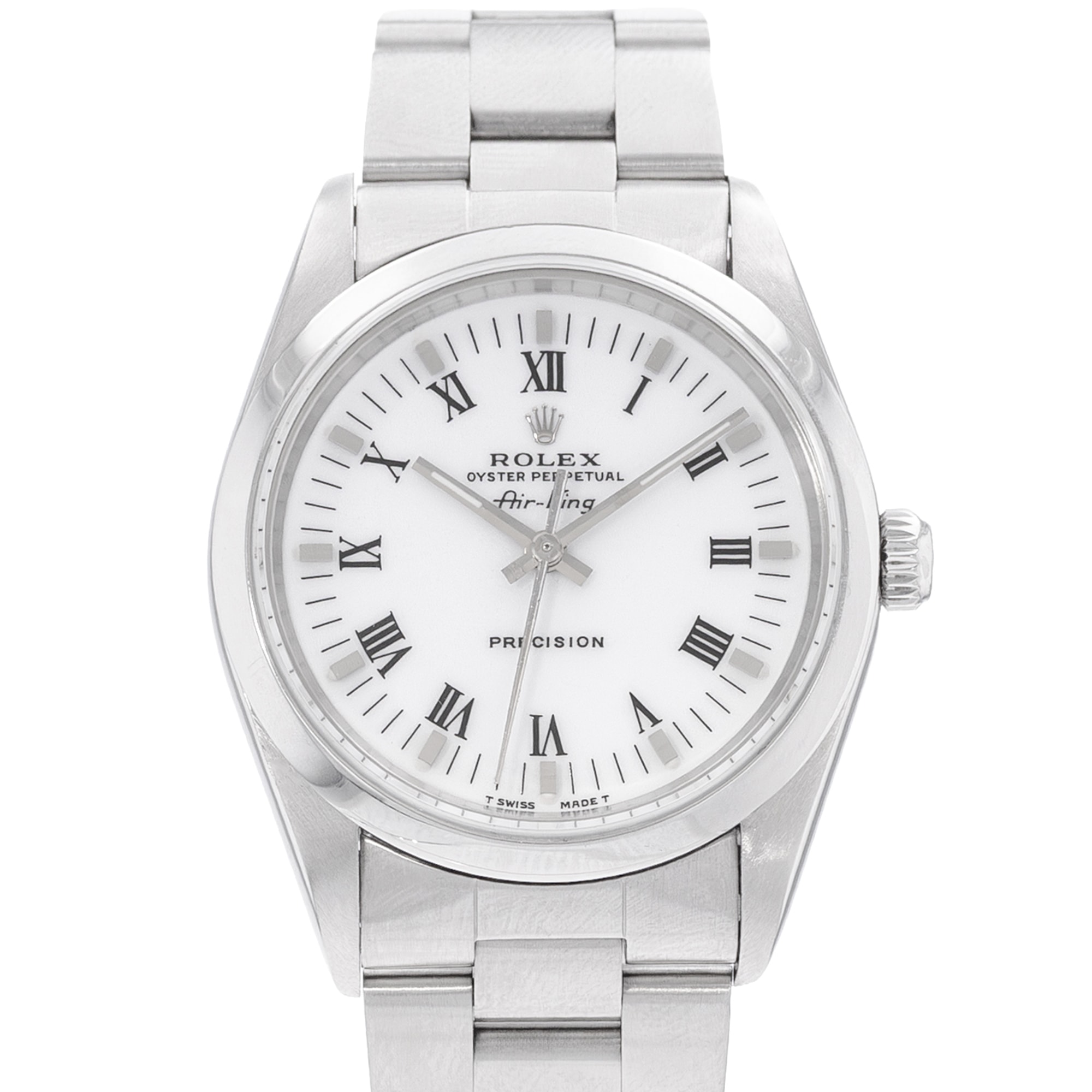 Rolex Air King 34 14000 White Roman Dial Steel Automatic Oyster Mens Watch