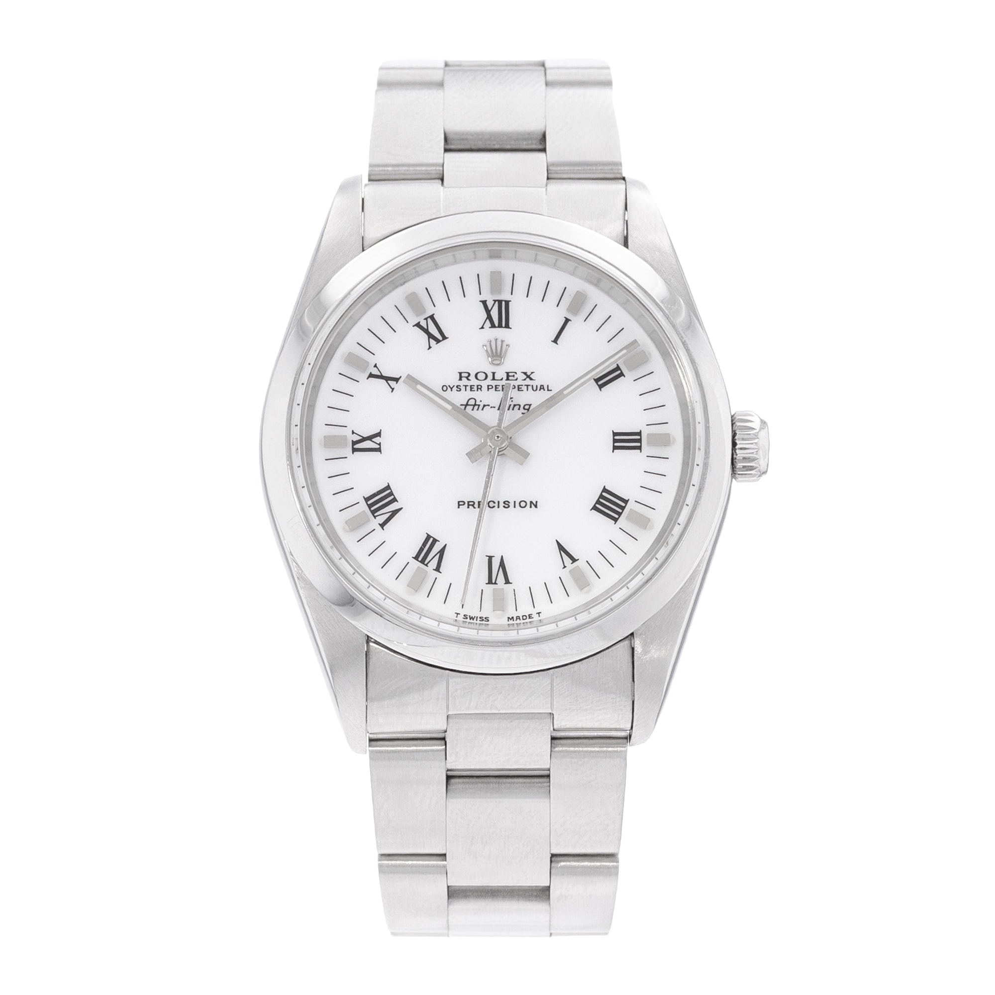 Rolex Air King 34 14000 White Roman Dial Steel Automatic Oyster Mens Watch
