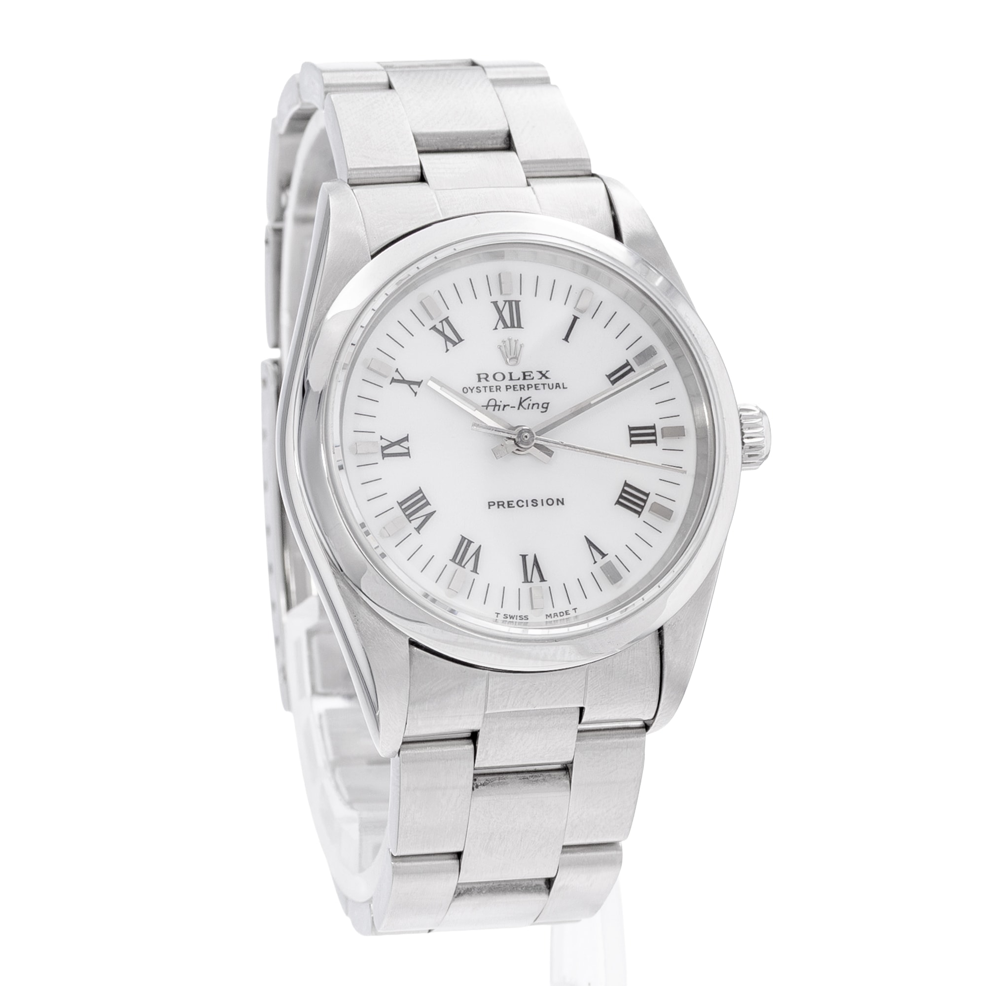 Rolex Air King 34 14000 White Roman Dial Steel Automatic Oyster Mens Watch