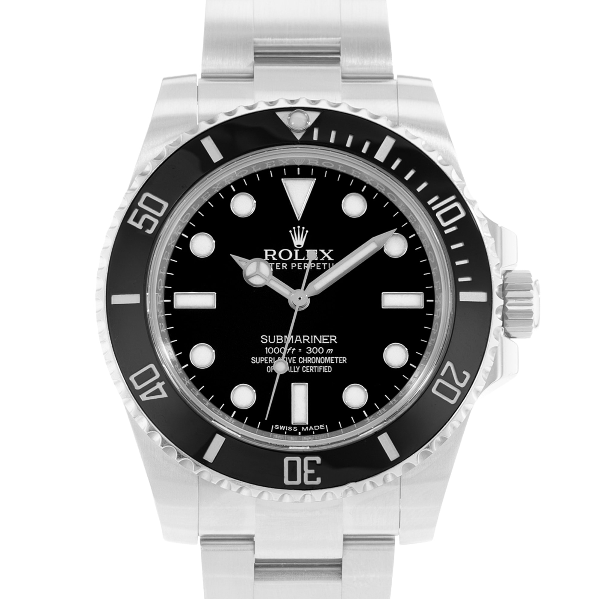 Rolex Submariner No Date 114060 40mm Black Dial Steel Oyster Mens Watch Card
