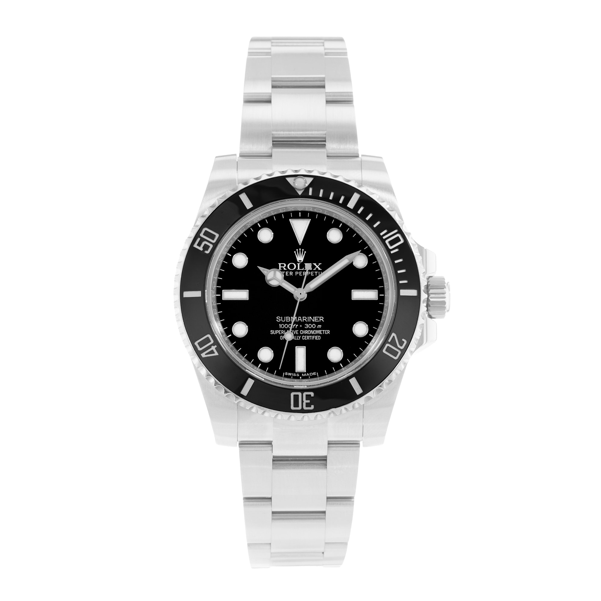 Rolex Submariner No Date 114060 40mm Black Dial Steel Oyster Mens Watch Card