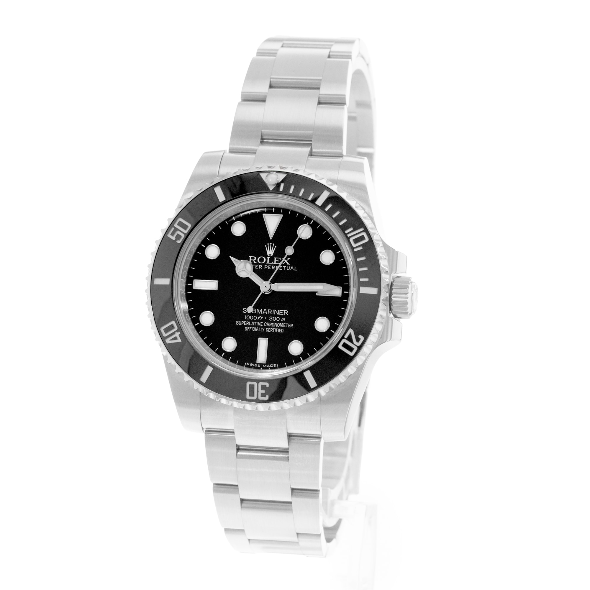 Rolex Submariner No Date 114060 40mm Black Dial Steel Oyster Mens Watch Card